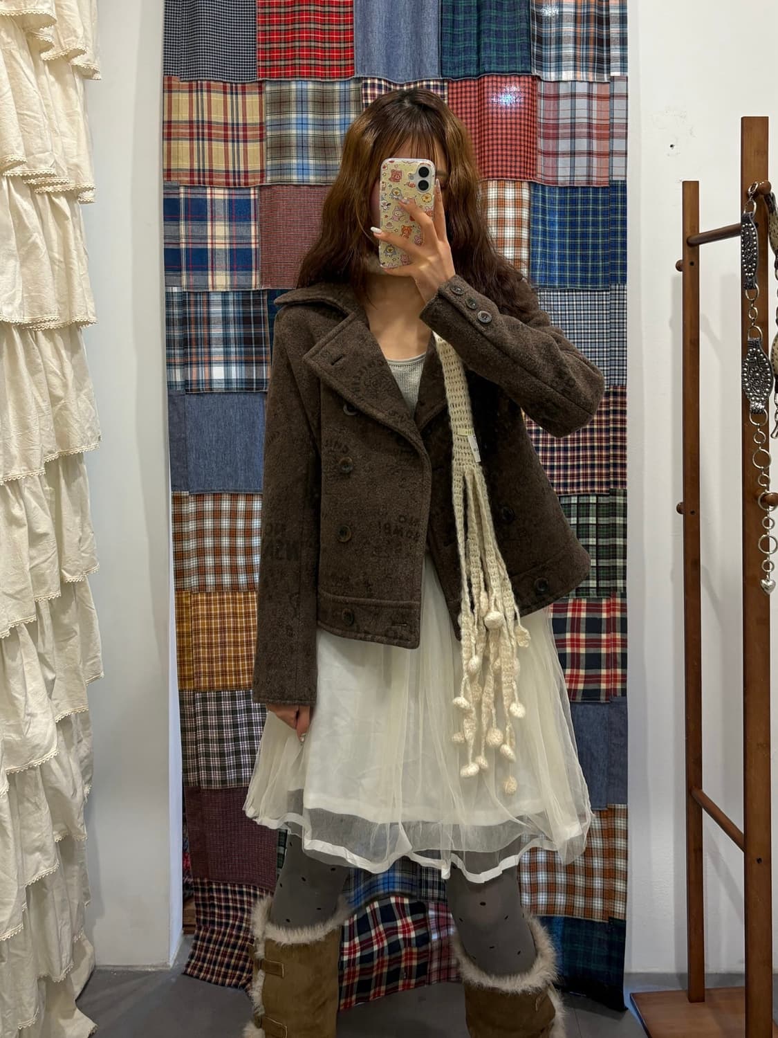 히스테릭글래머 패턴 하프코트 상품이미지1