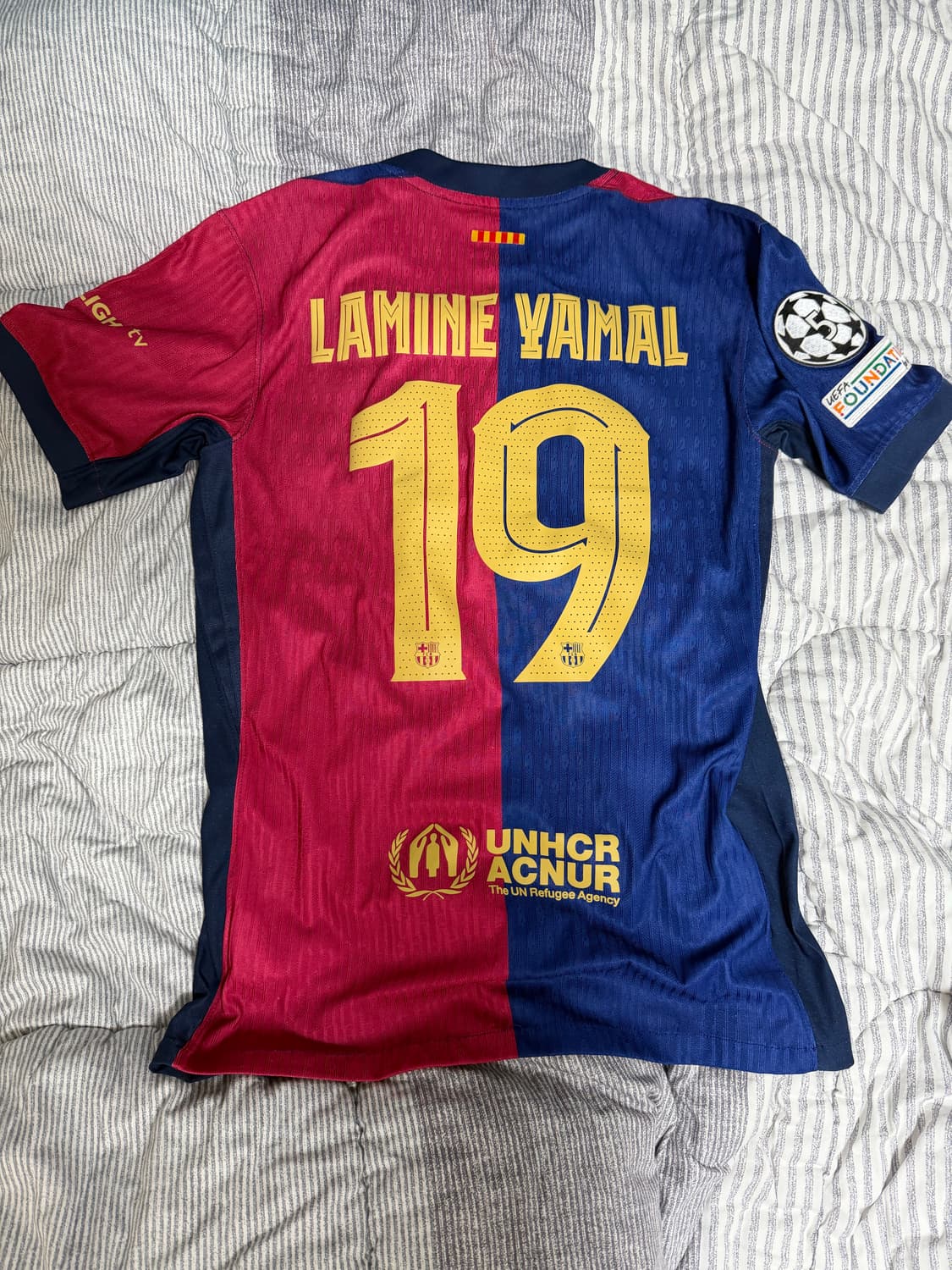 24-25 바르셀로나 홈 어센틱버전 oem 라민야말 챔스 풀마킹 L 상품이미지2