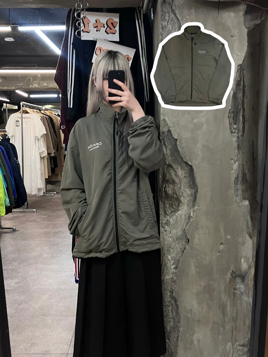 캘빈클라인 바람막이 카키 L #csz3703 상품이미지1