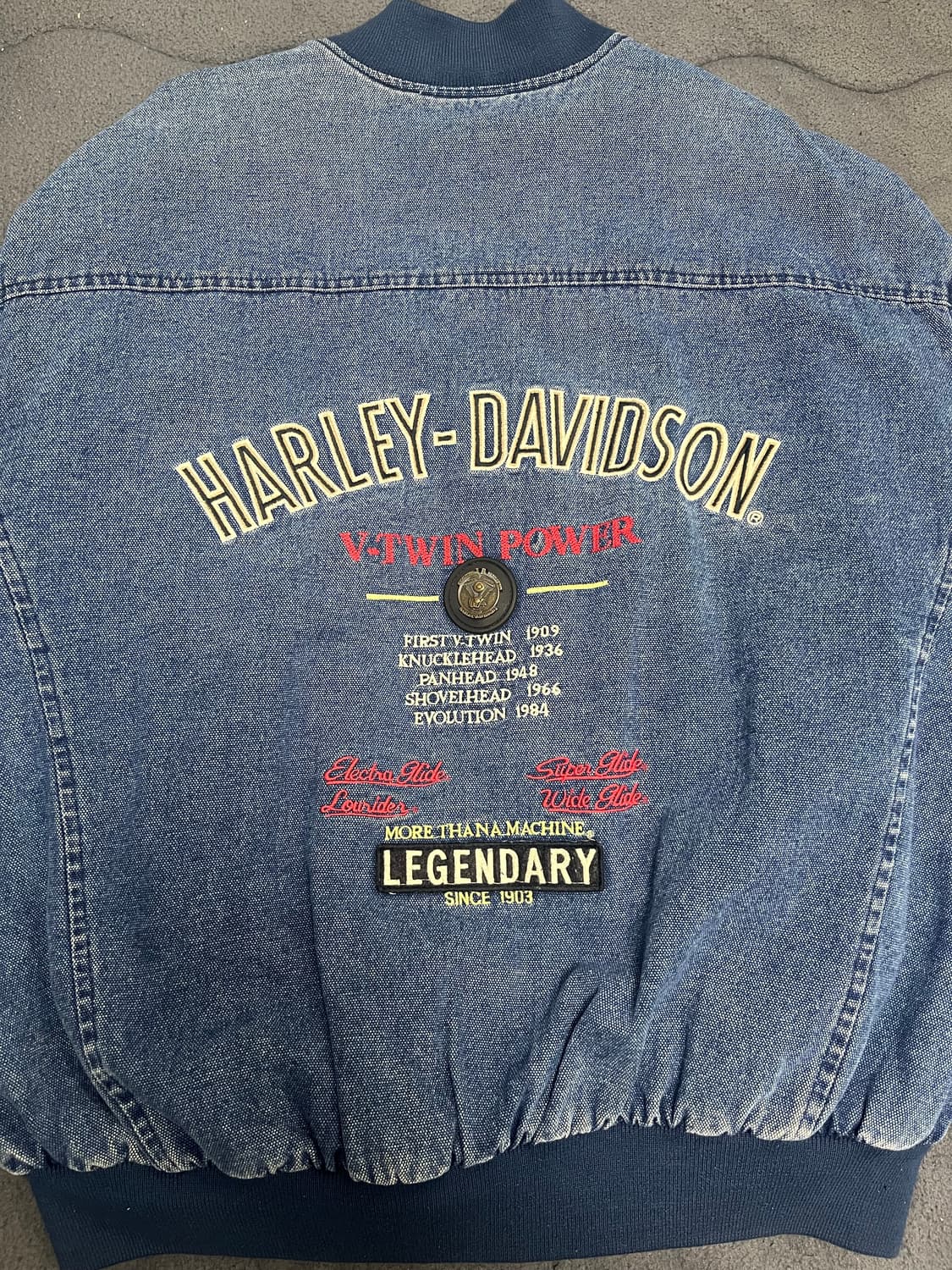 [XL] 할리데이비슨 데님 바시티 블루종 자켓 상품이미지6