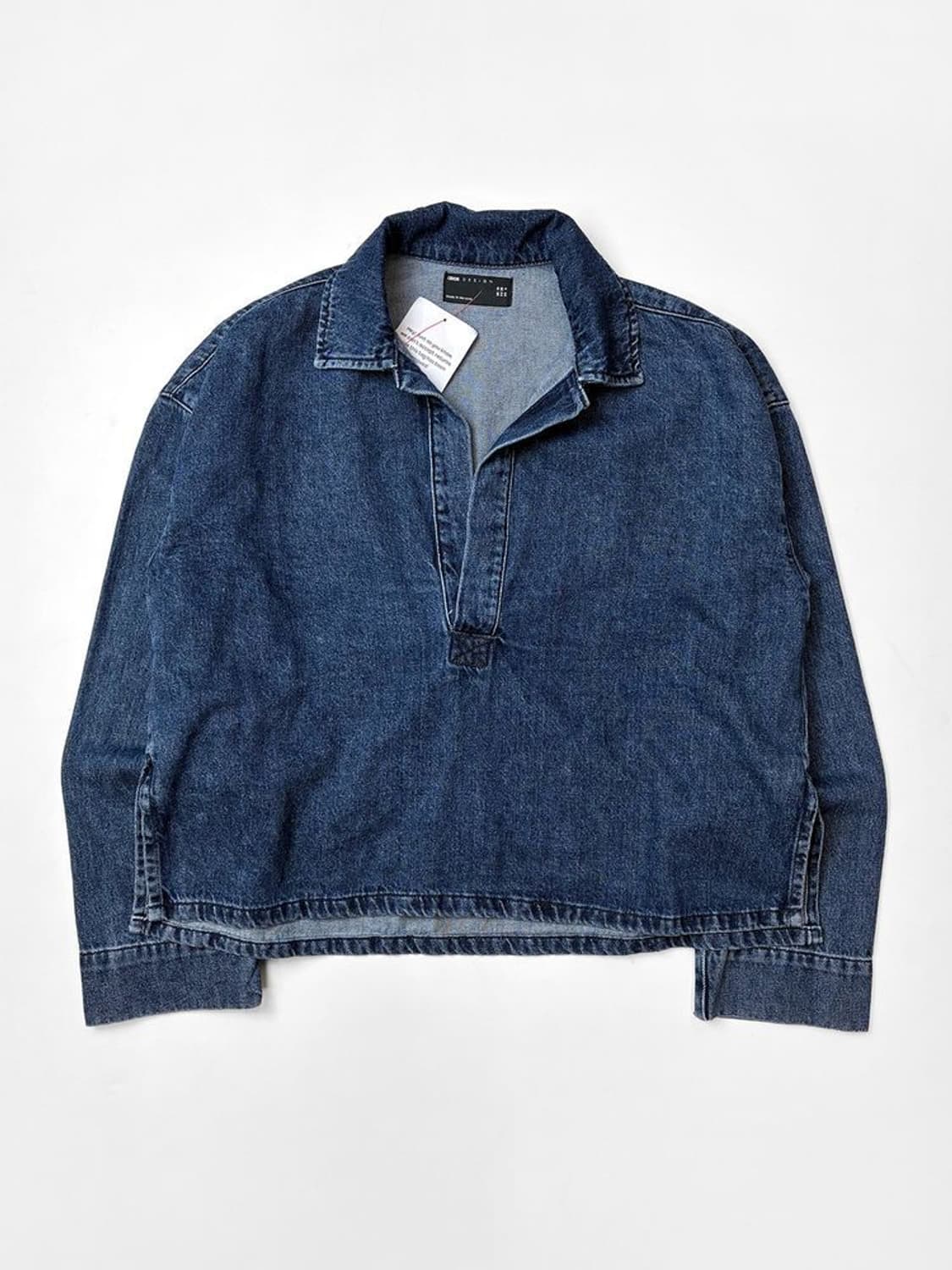 아소스 ASOS 트임 크롭 카라 데님 롱 슬리브 PN4900 상품이미지1