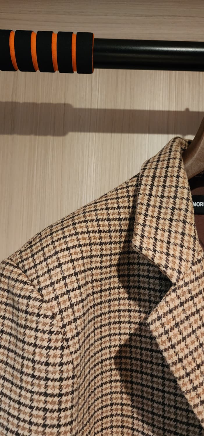 베이지 체크 자켓 XL 상품이미지3