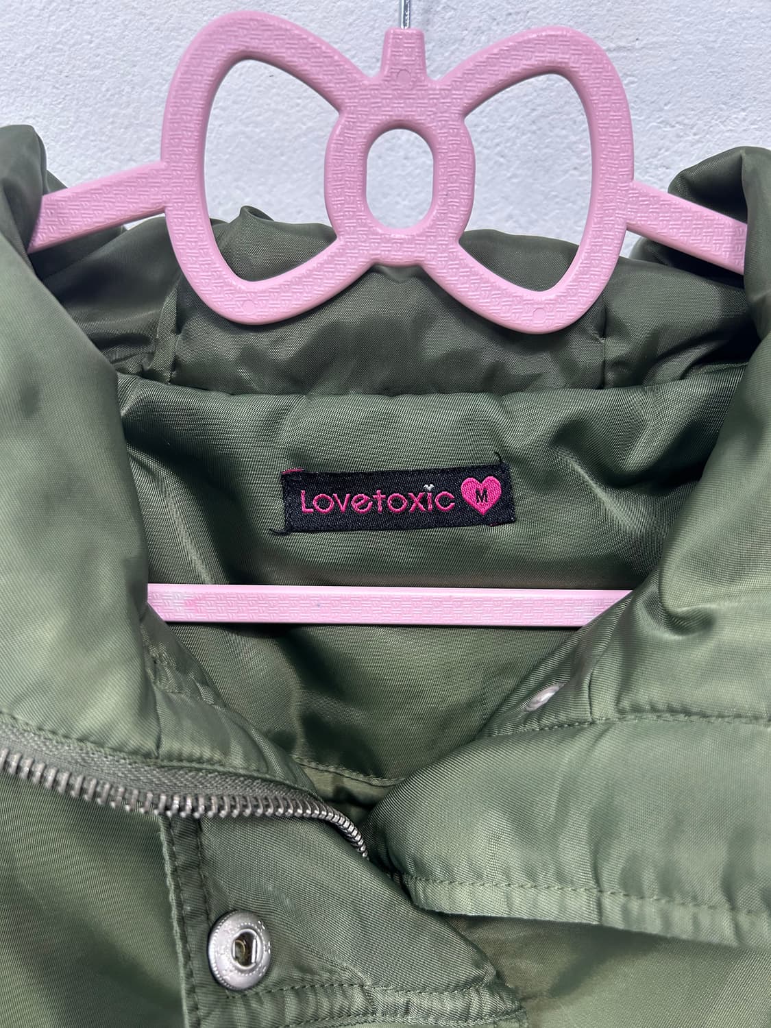 [LOVETOXIC] 러브톡식 y2k 카키 크롭 야상 항공 점퍼 상품이미지7