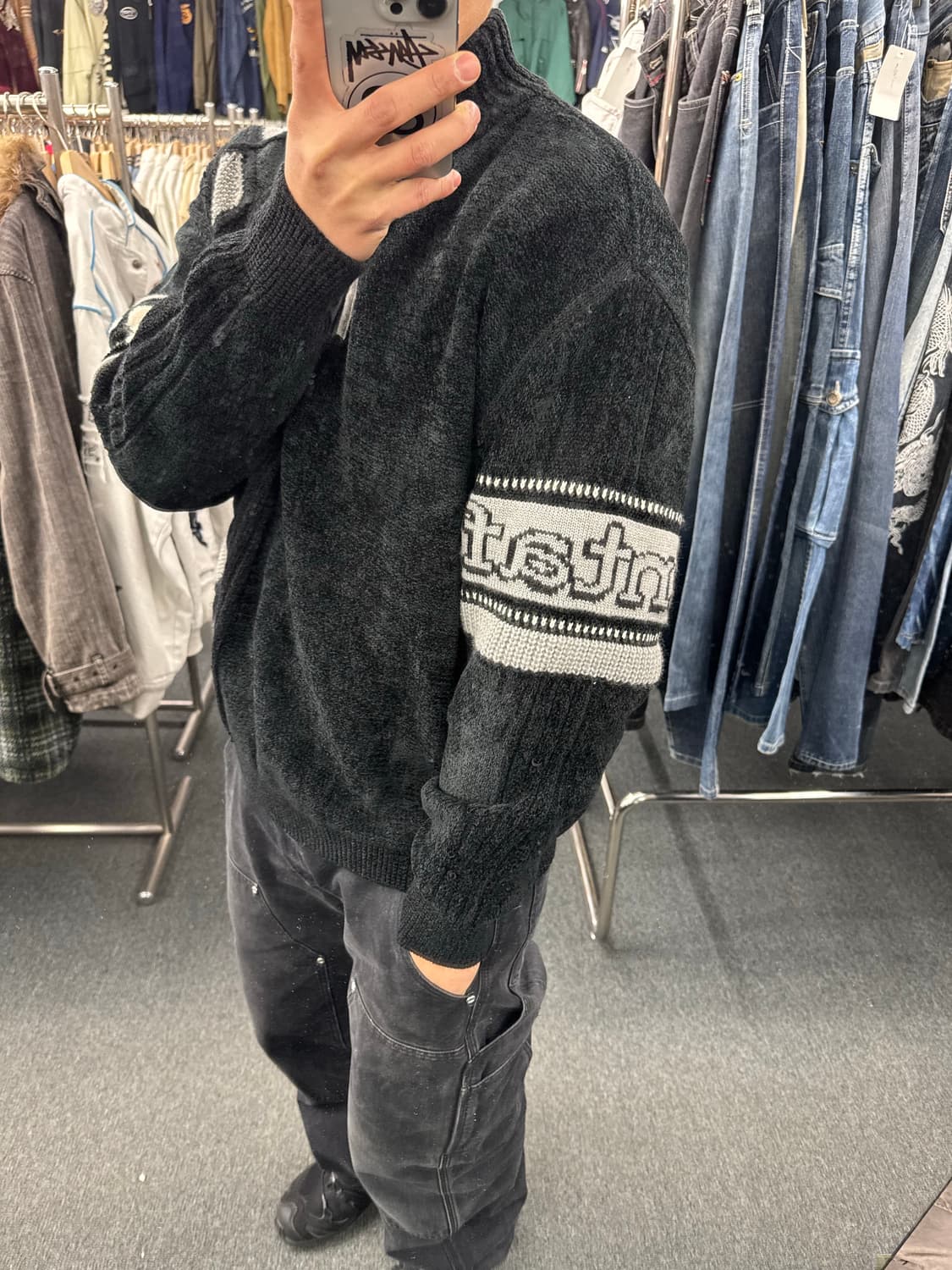 OS)Santa fe 빈티지 패턴 하프버튼 니트 상품이미지2