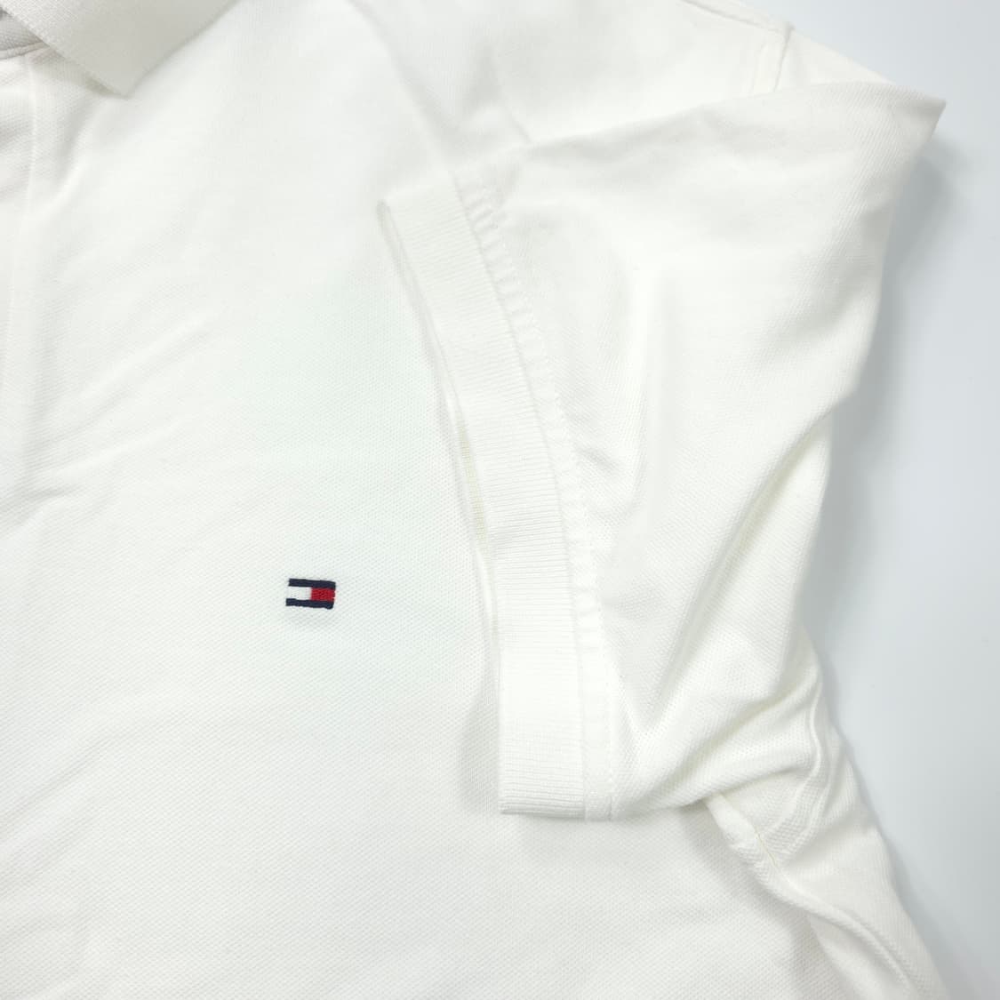 타미 힐피거 레귤러핏 스트레치 코튼 반팔카라티 화이트 (L) 상품이미지3