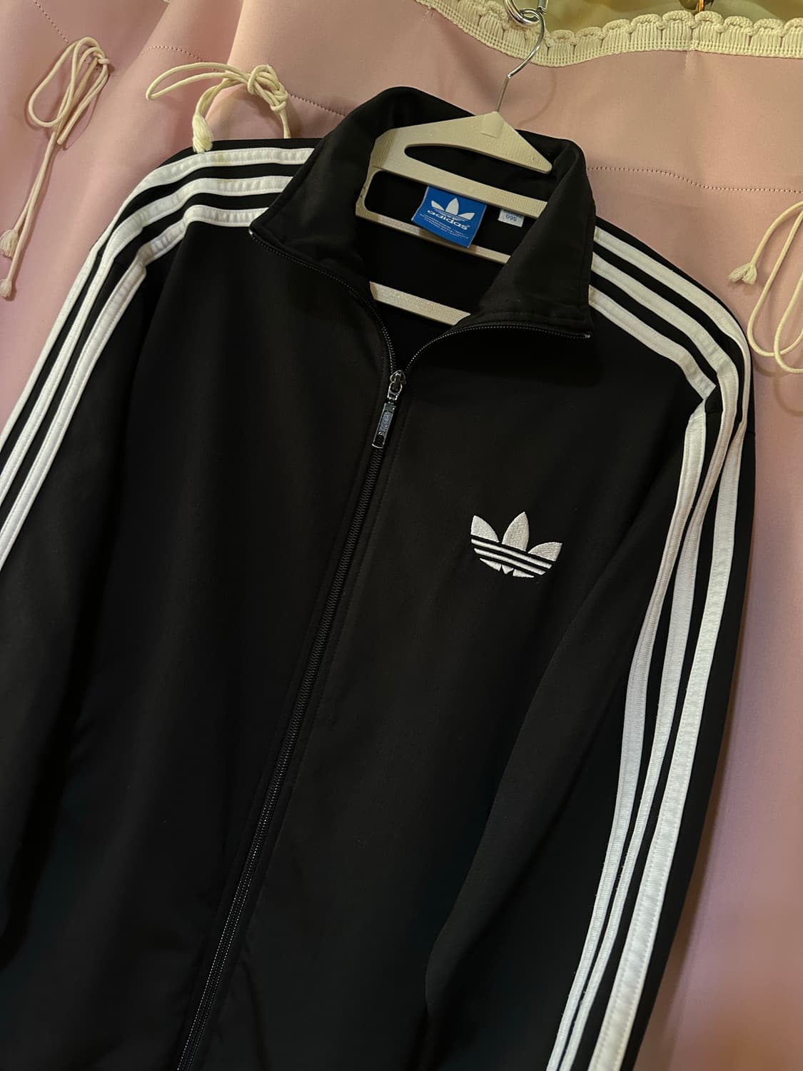 아디다스져지 아디다스 파이어버드 블랙 화이트 불꽃져지 트랙탑 집업 상품이미지1