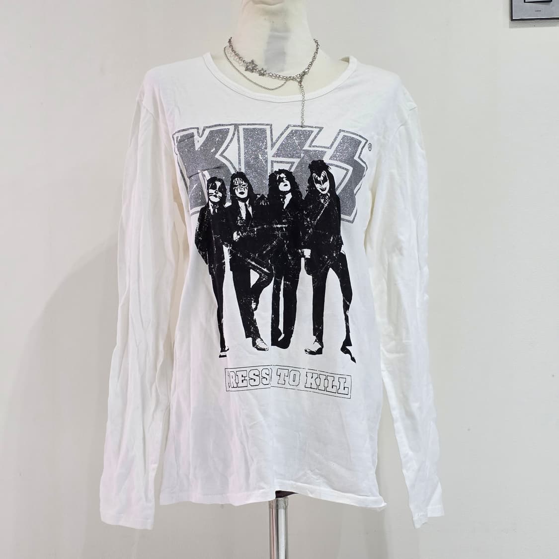 USA 빈티지) 1975 KISS 헤비메탈 y2k 락밴드st 시크티셔츠 상품이미지3