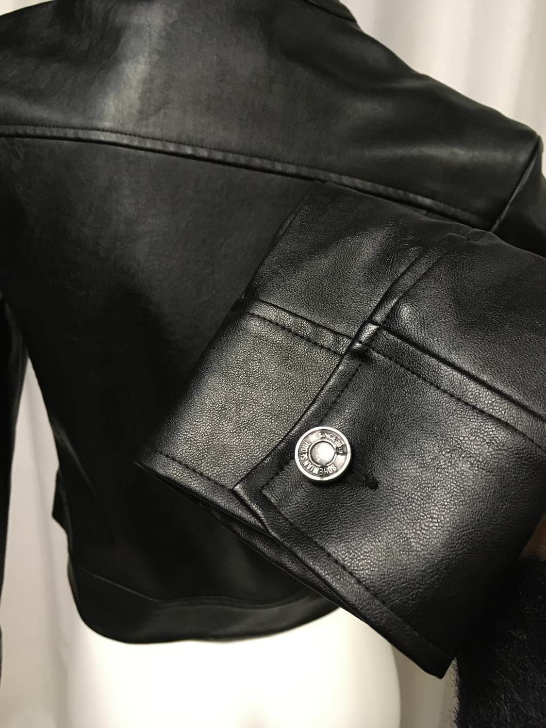 보헴서 보헤미안서울 투웨이 베이직 레더 자켓 블랙 상품이미지6