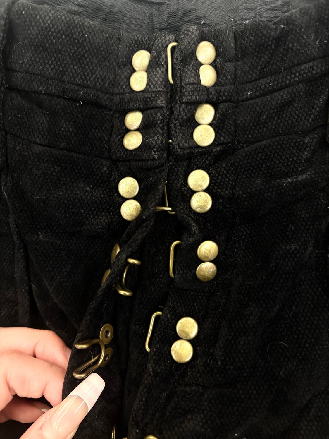 블랙 벨벳 버클 숏츠 상품이미지2