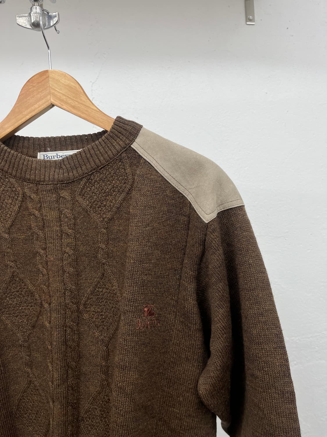 XL) BURBERRYS BROWN ELBOW PATCH KNIT 상품이미지2