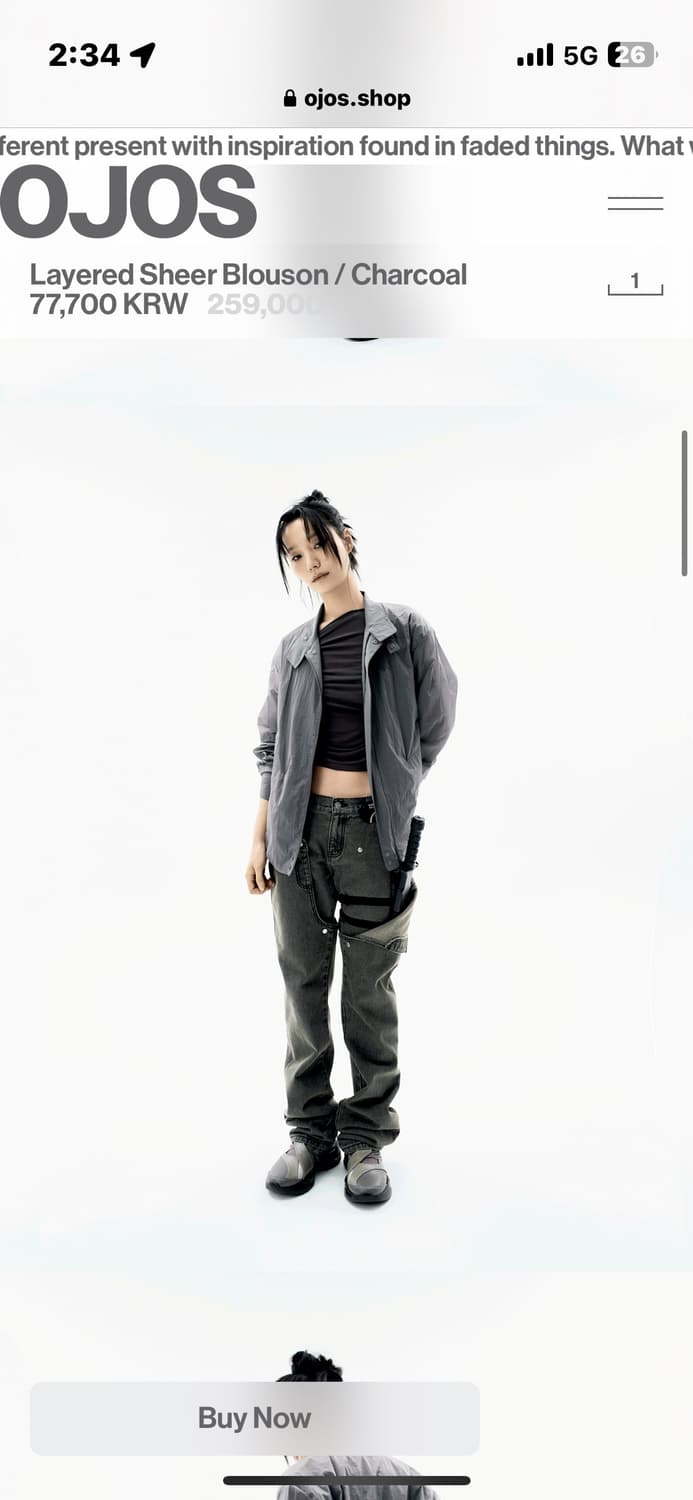 오호스 레이어드 쉬어 블루종 차콜 상품이미지3