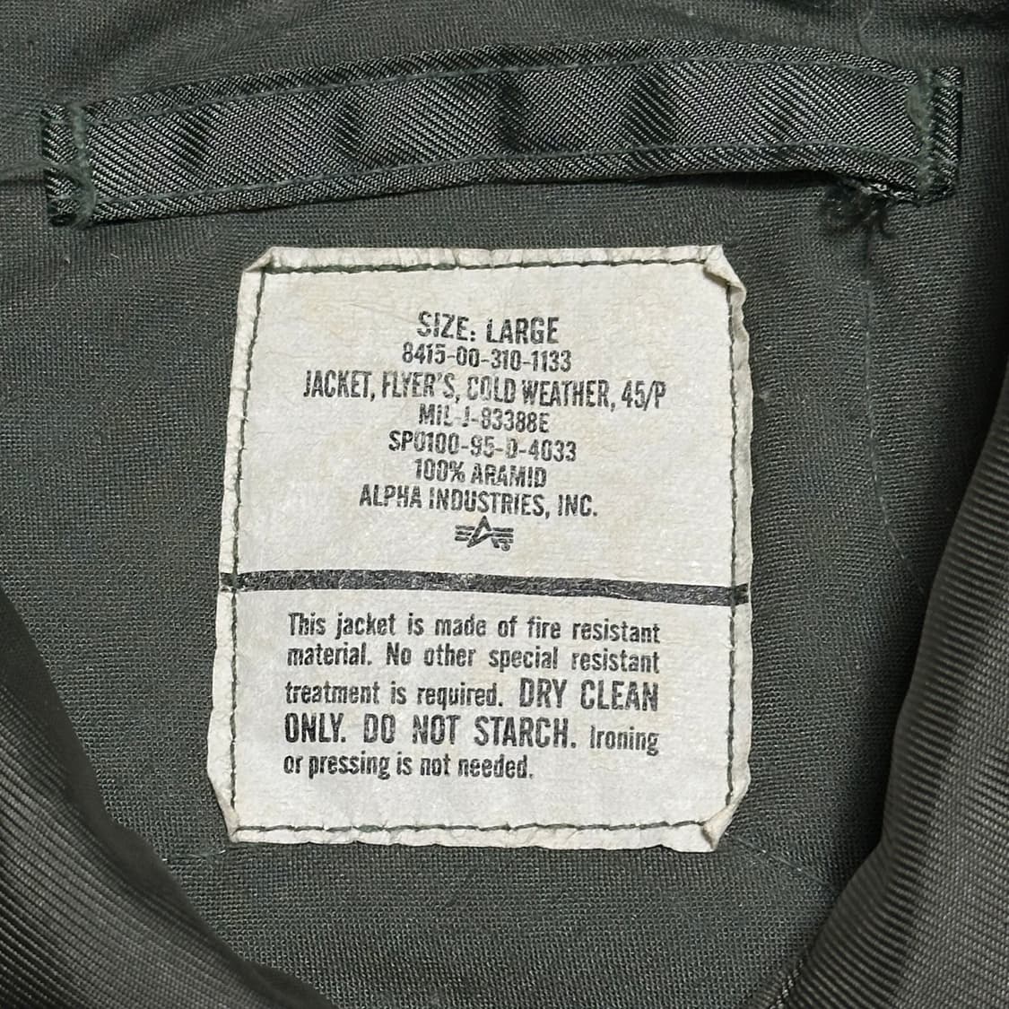 L 알파인더스트리 CWU-45/P 플라이트 자켓 0130 상품이미지4