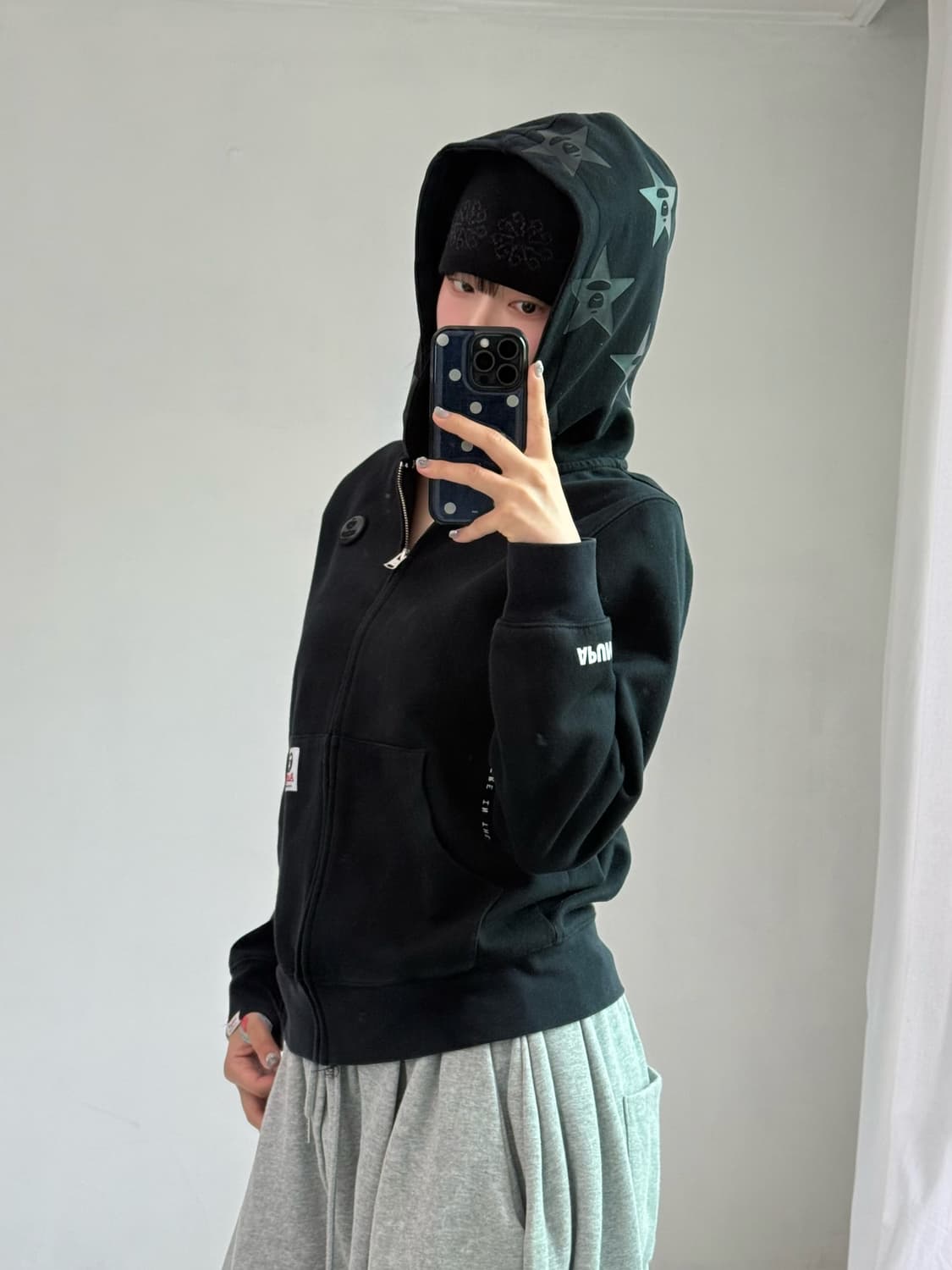 에이프 블랙 후드집업 상품이미지5