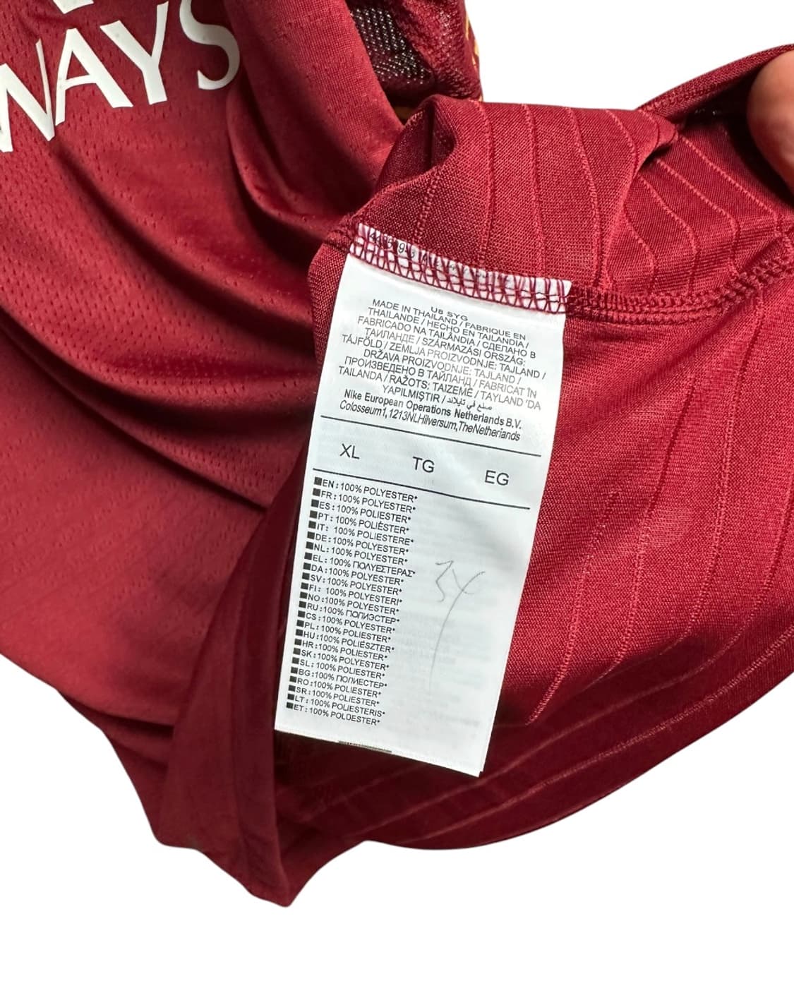 (새상품) 나이키 AS로마 19-20시즌 홈 유니폼 XL size 상품이미지8