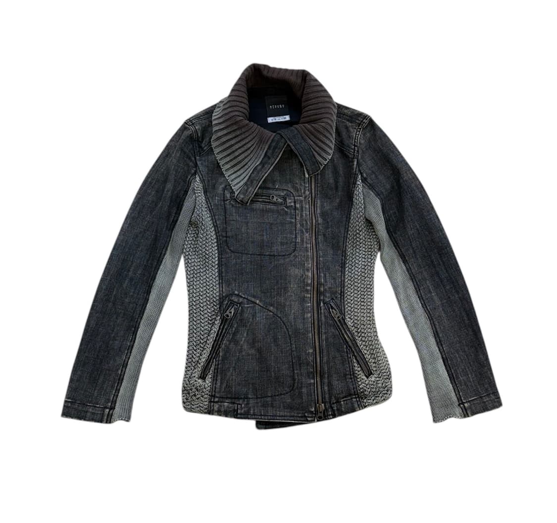 아츠로 타마야 하이넥 데님 니트 자켓 상품이미지1