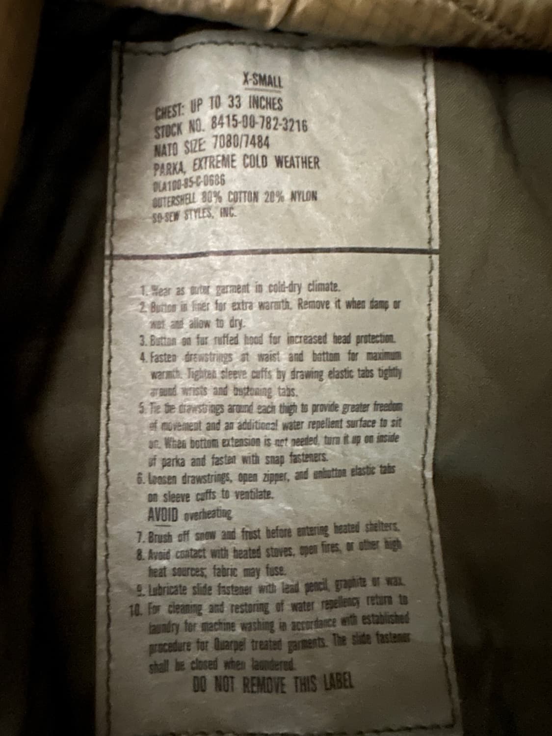 미군 오리지널 피쉬테일 xs 사이즈 A급 상품이미지6