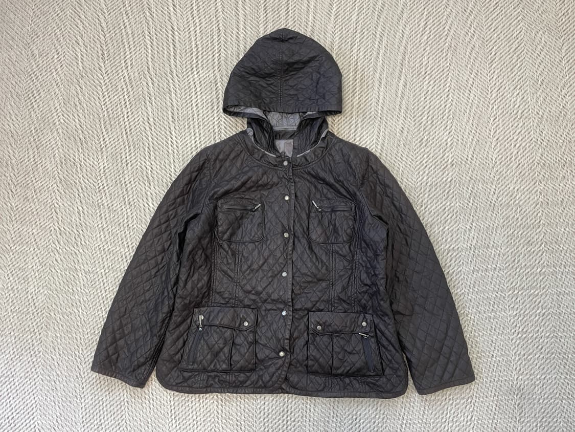 빈티지 다이아몬드 퀼팅 멀티포켓 후드 자켓  J03950 상품이미지2