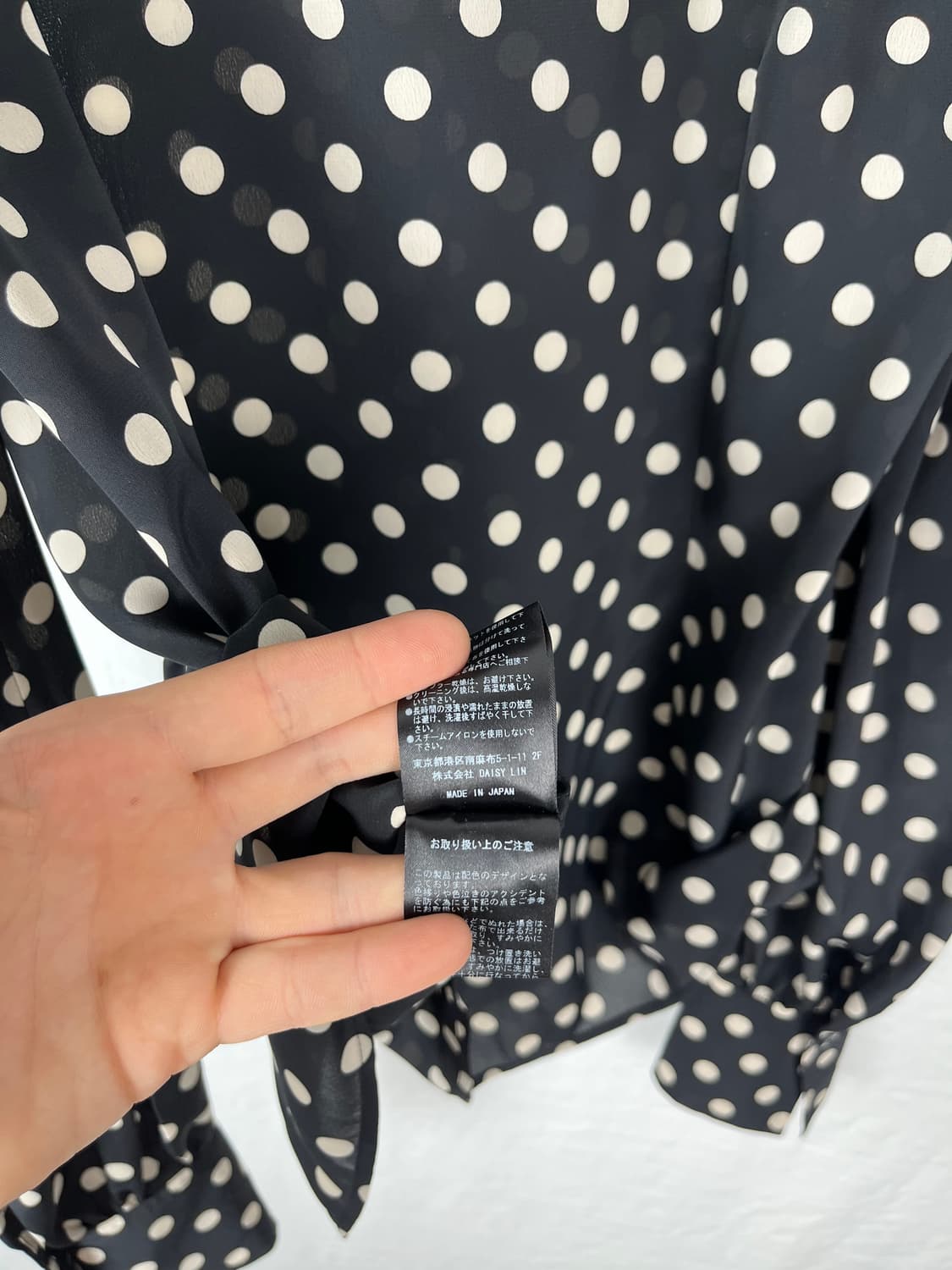 Vintage (maede in japan) 폴카 도트 패턴 셔츠  상품이미지9