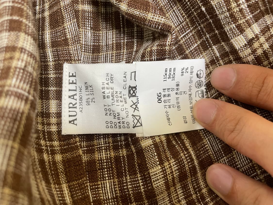 오라리 체크 린넨 실크 블루종 자켓 상품이미지7