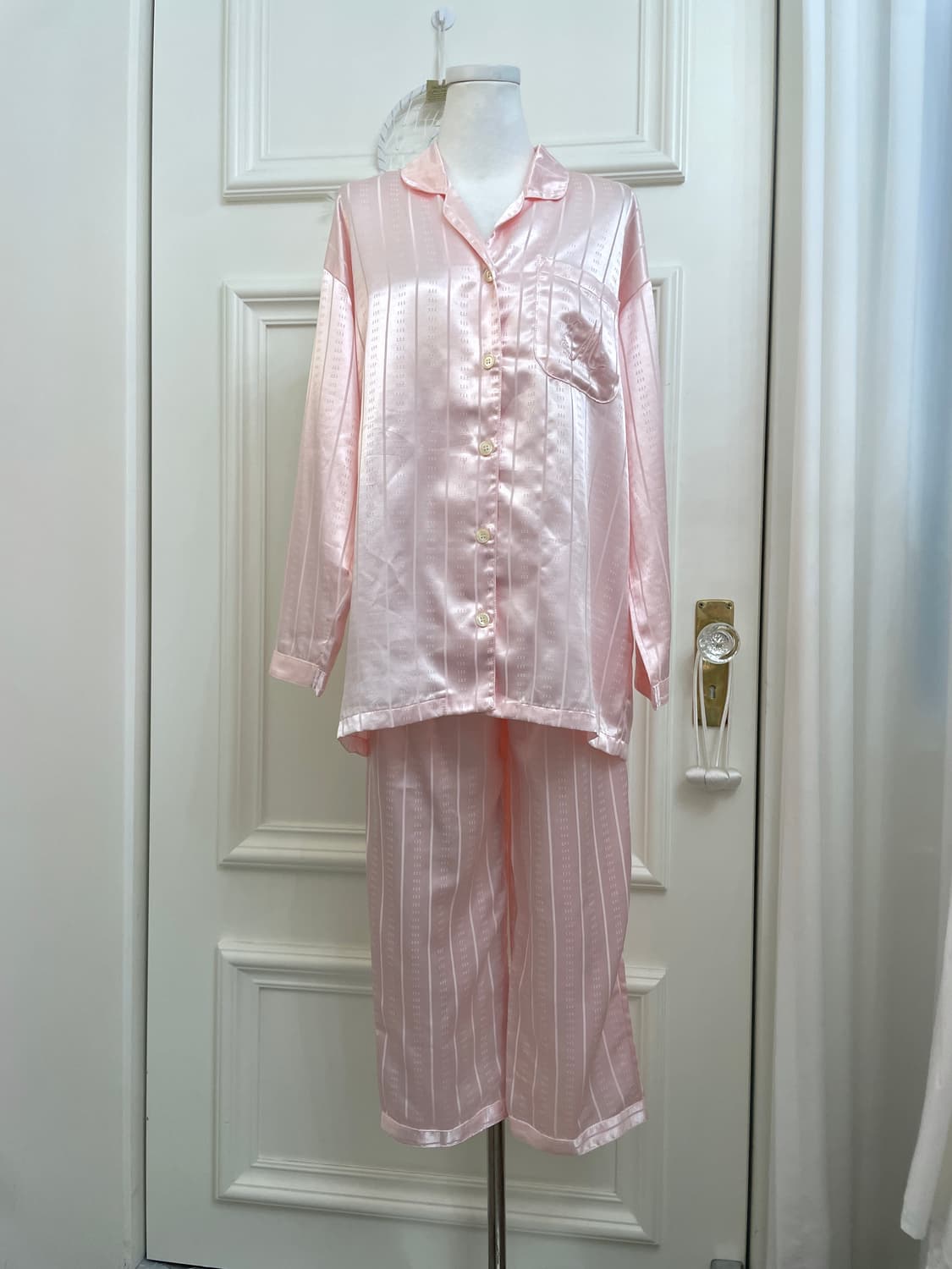 pink embroidery point pajama set(size-M) 상품이미지1