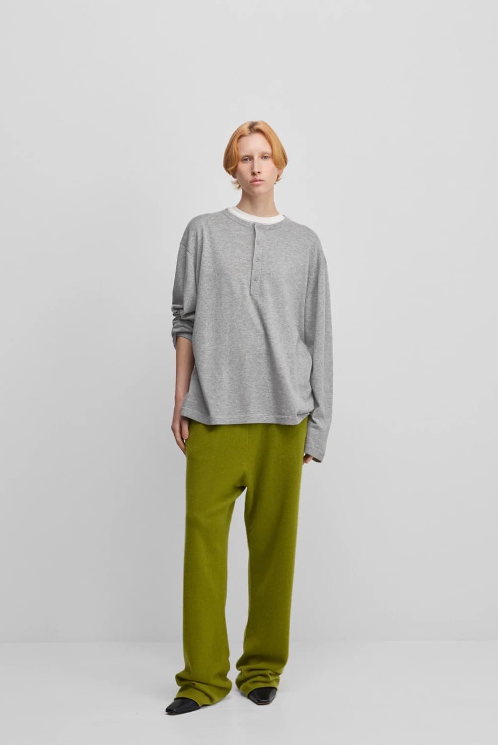 [F]익스트림캐시미어 26ss 파투 헨리넥 티셔츠/그레이 상품이미지2