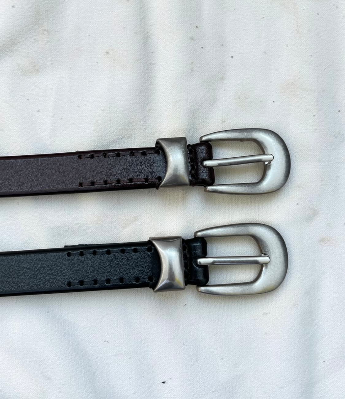 러스틱 버건디 슬림 가죽벨트 상품이미지6