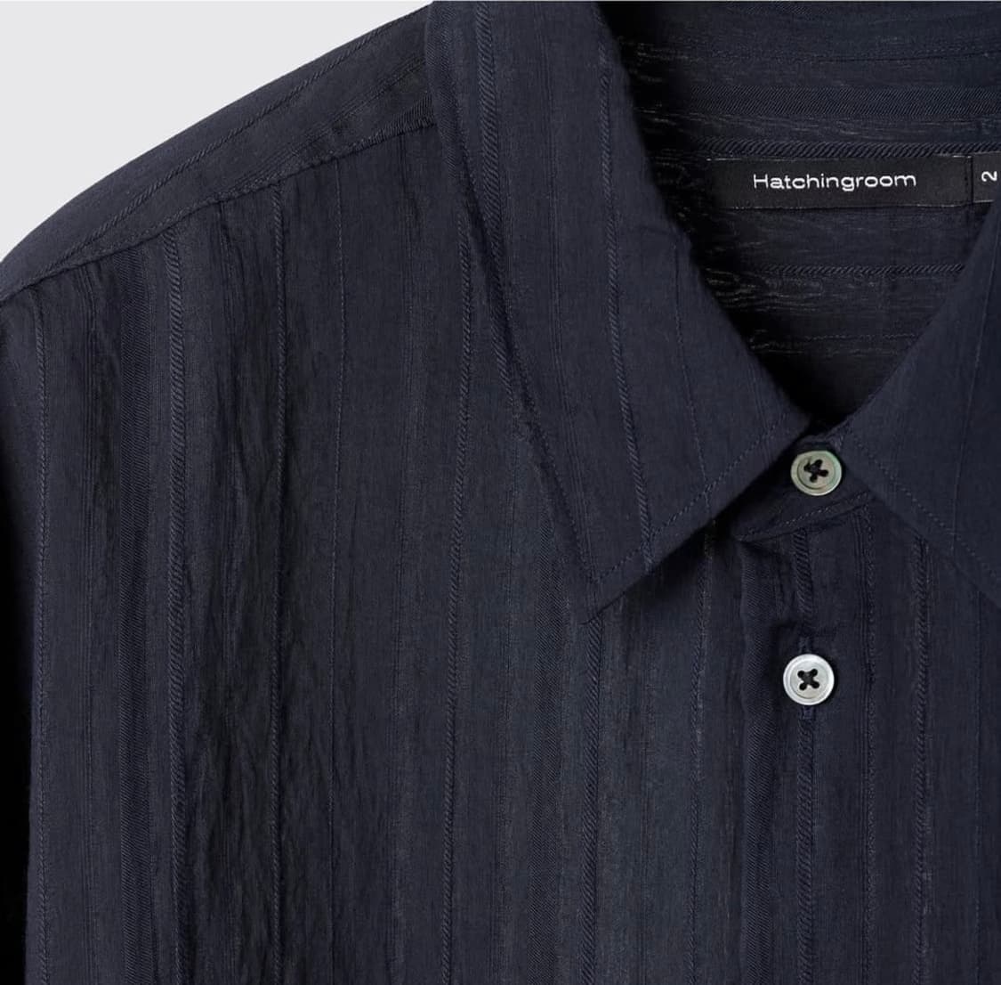 해칭룸 스트라이프 네이비 셔츠  상품이미지2