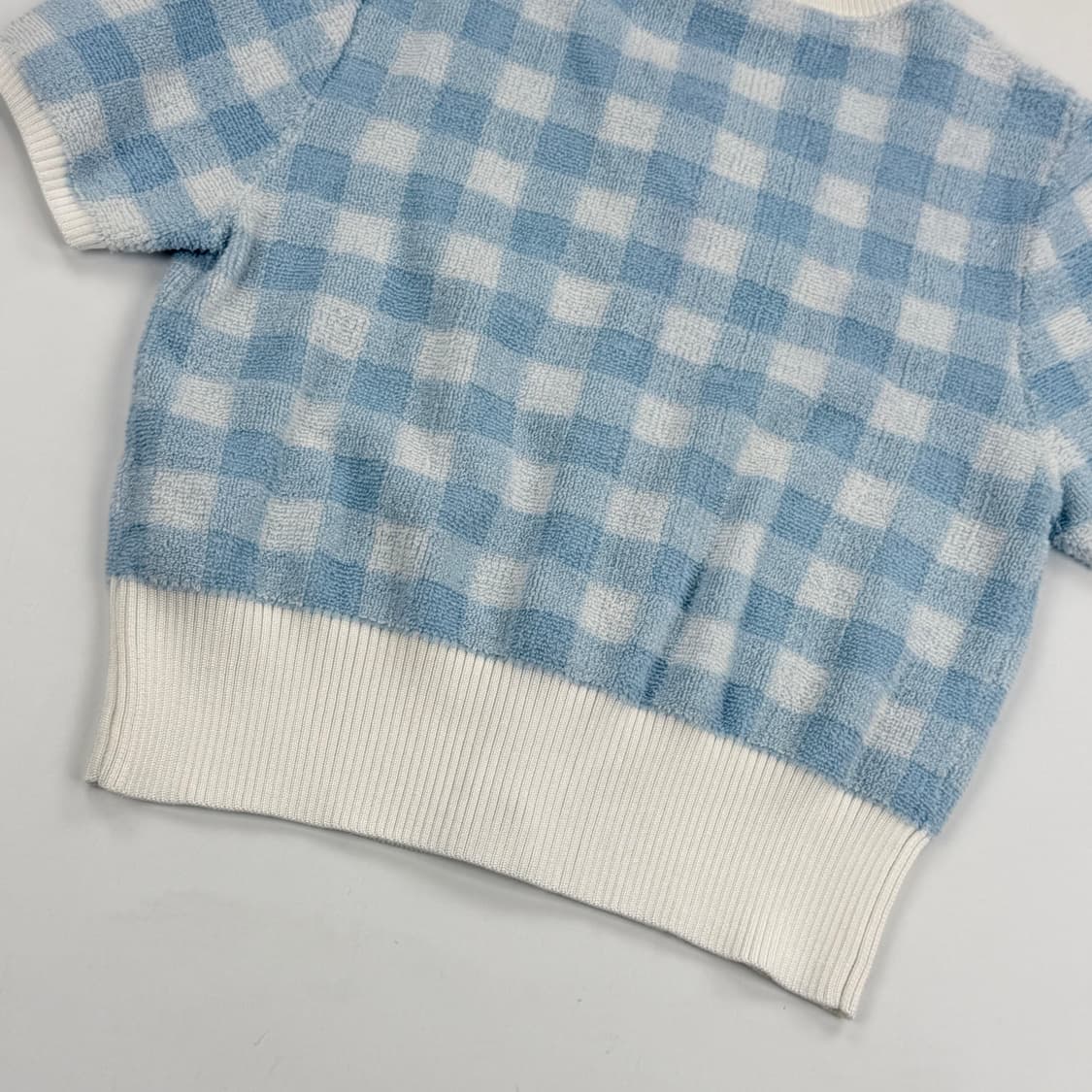 알렉산더왕 깅엄 체크 크롭 테리 니트 탑 상품이미지6