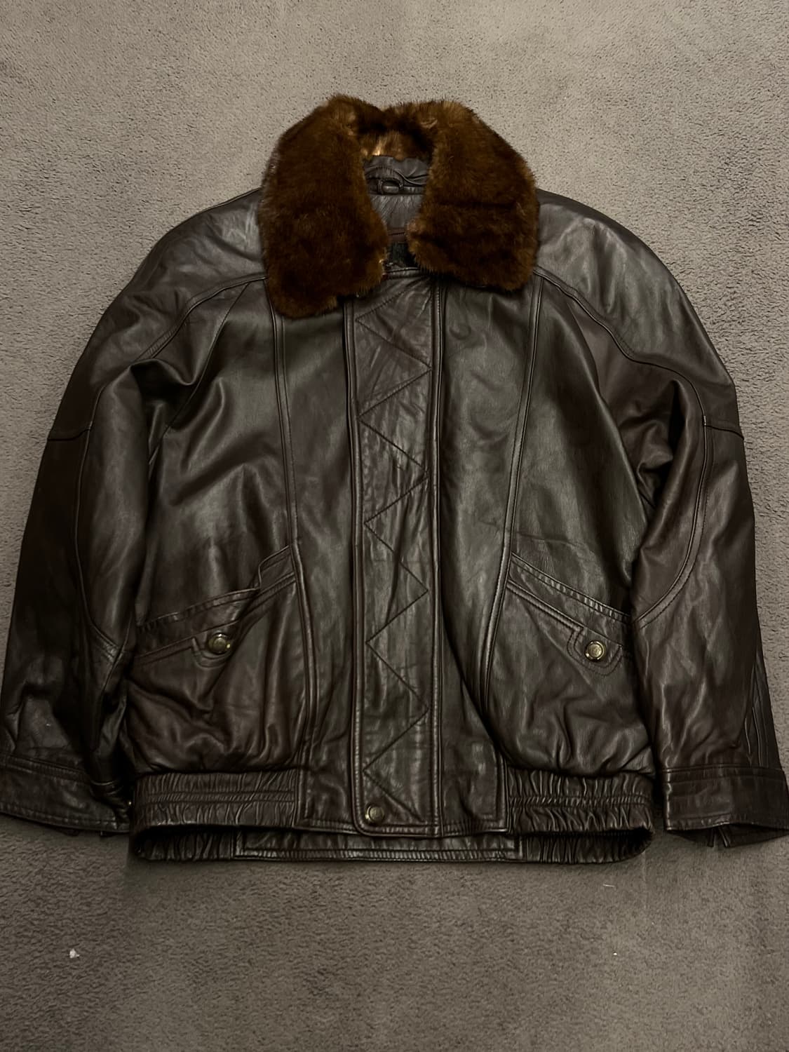 진도 퍼 카라 양가죽 빈티지 자켓 처분  상품이미지1