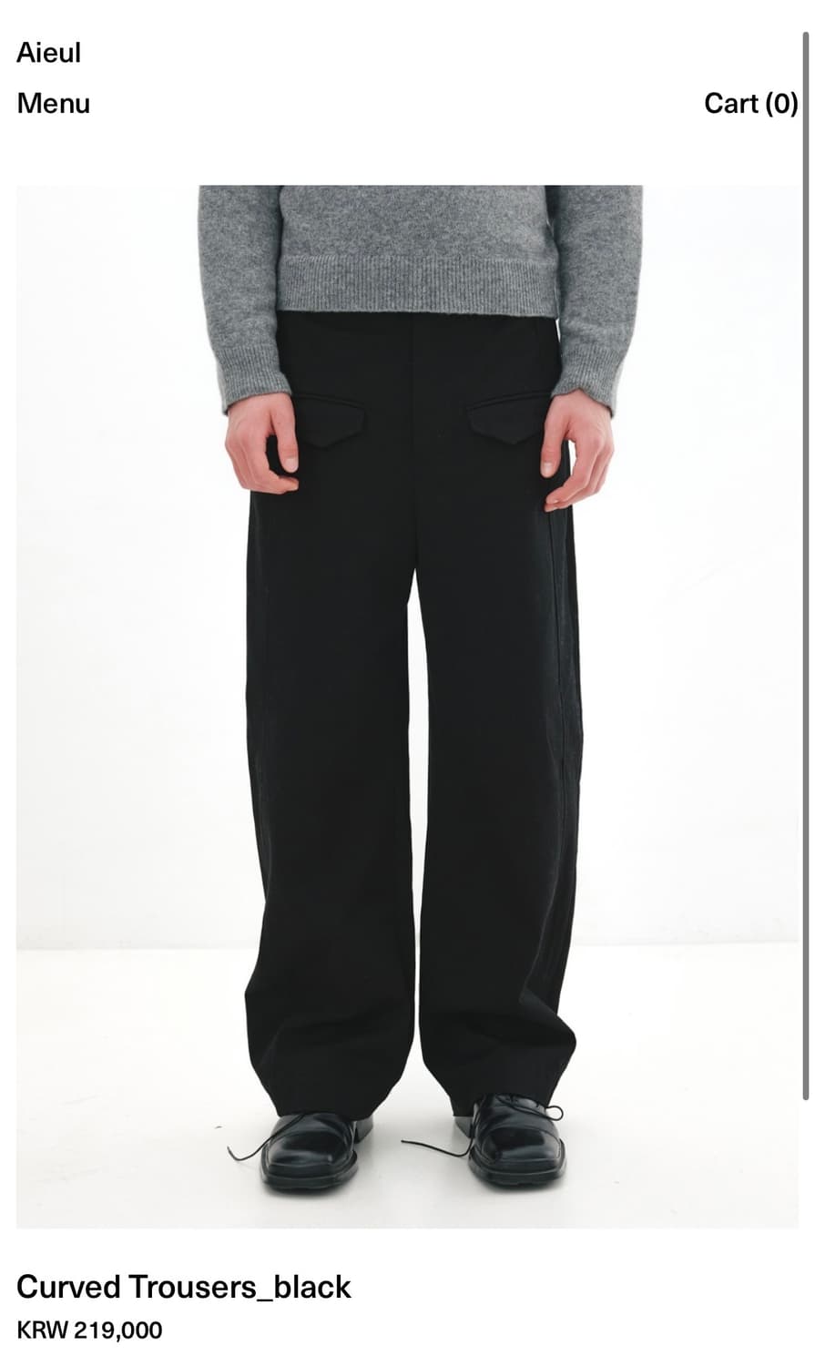 Aieul Curved Trousers_black 상품이미지1