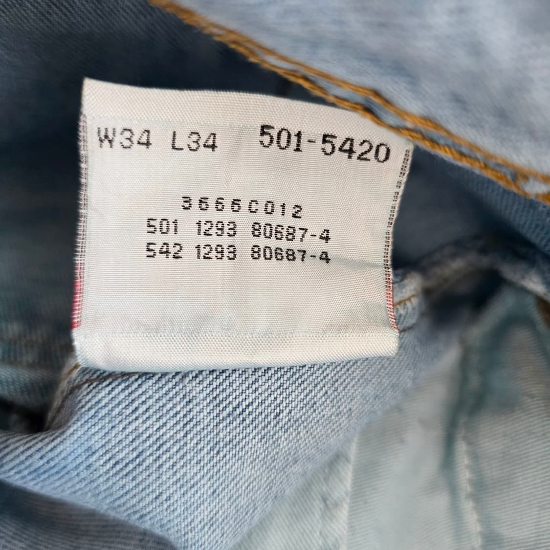 리바이스 501 청바지 미국판 연청 사이즈33 R4563 상품이미지7