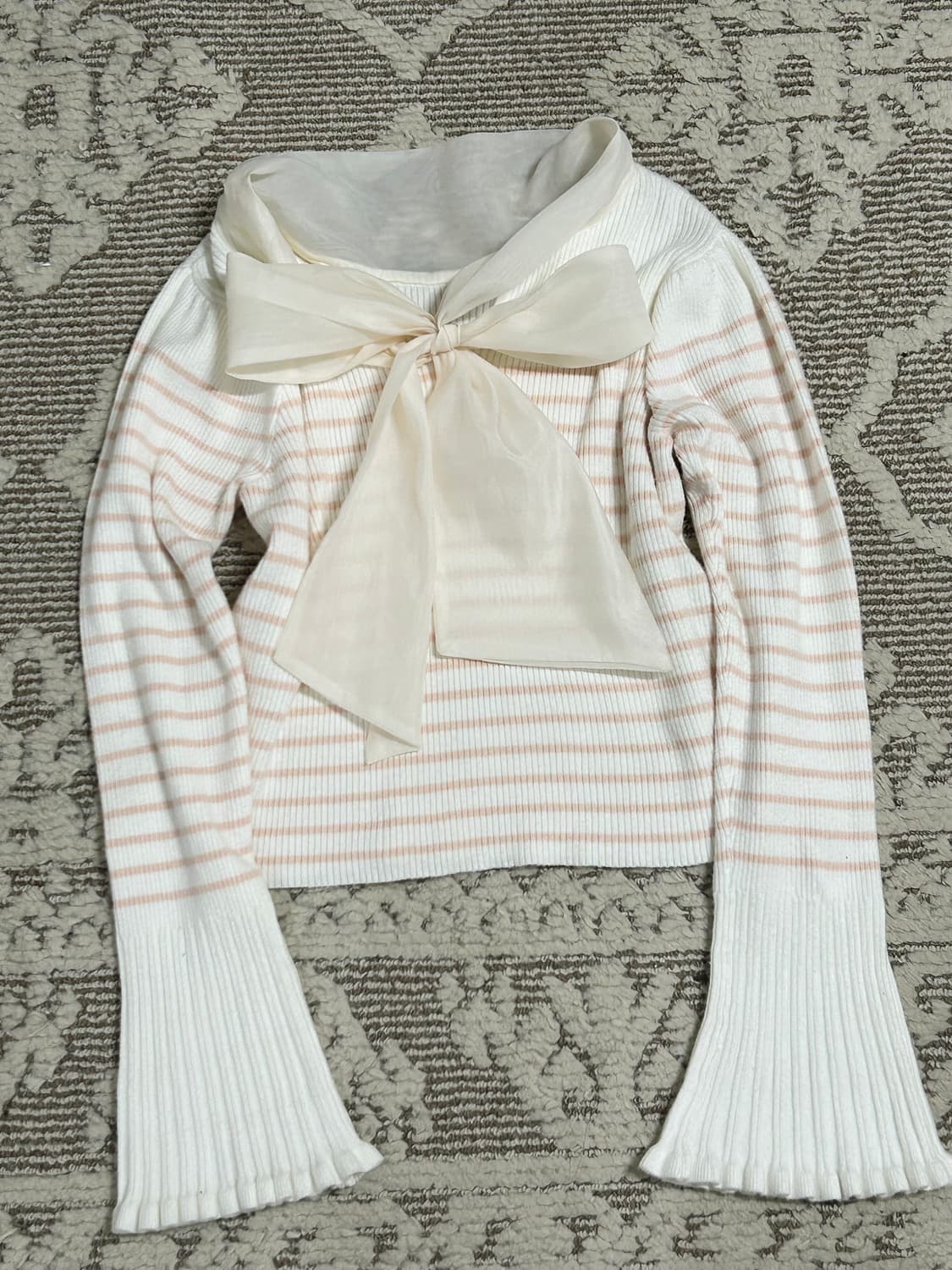 왕리본 핑크 스트라이프 로걀탑 히메갸루  상품이미지1