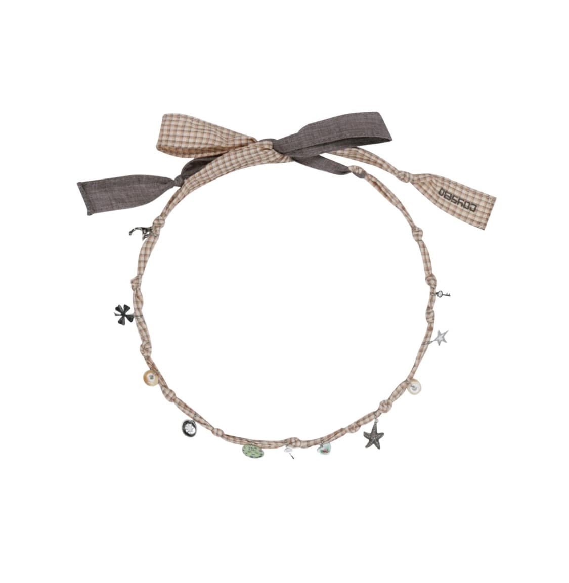 RAW FABRIC NECKLACE ASH BROWN 상품이미지1
