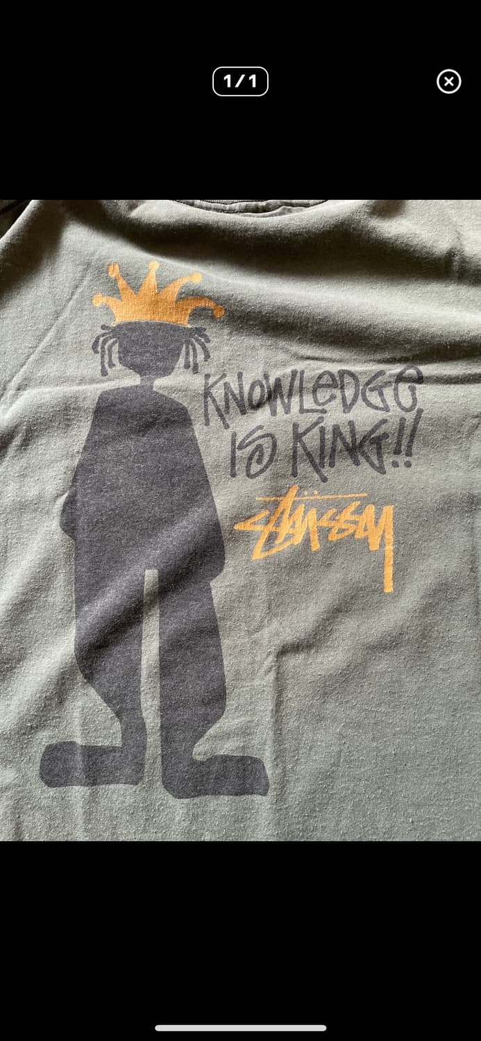 Early 90s Stussy Knowledge is King Shirt 상품이미지5