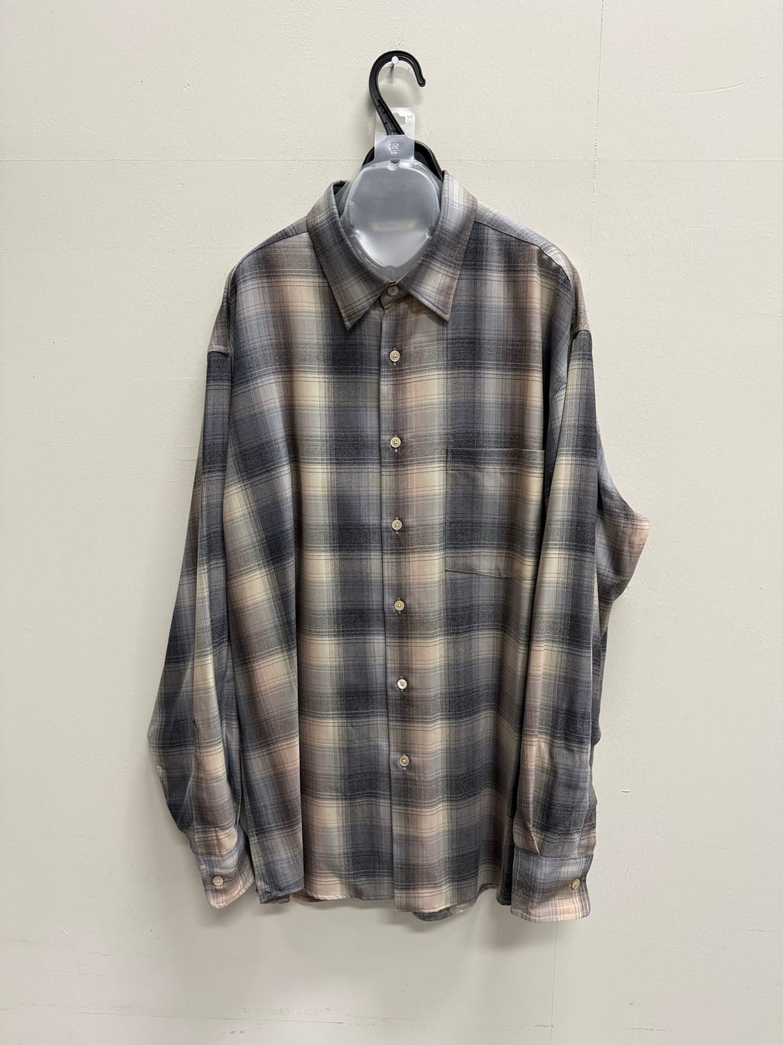 오라리 슈퍼 라이트 울 체크 셔츠 베이지 블루 체크 - 24AW 상품이미지3