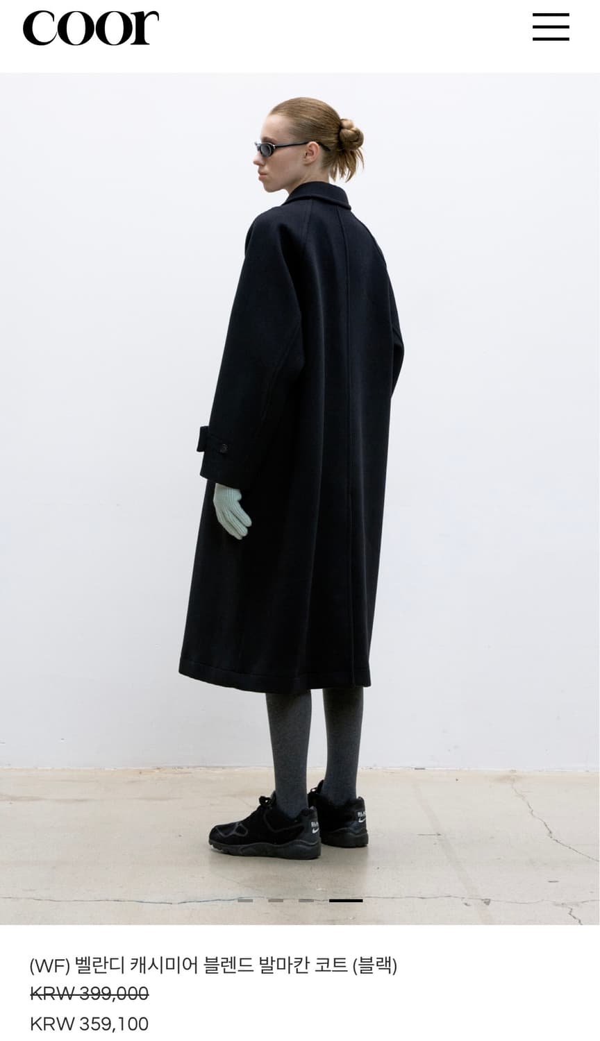 쿠어 벨란디 캐시미어 블렌드 발마칸 코트 블랙 상품이미지7