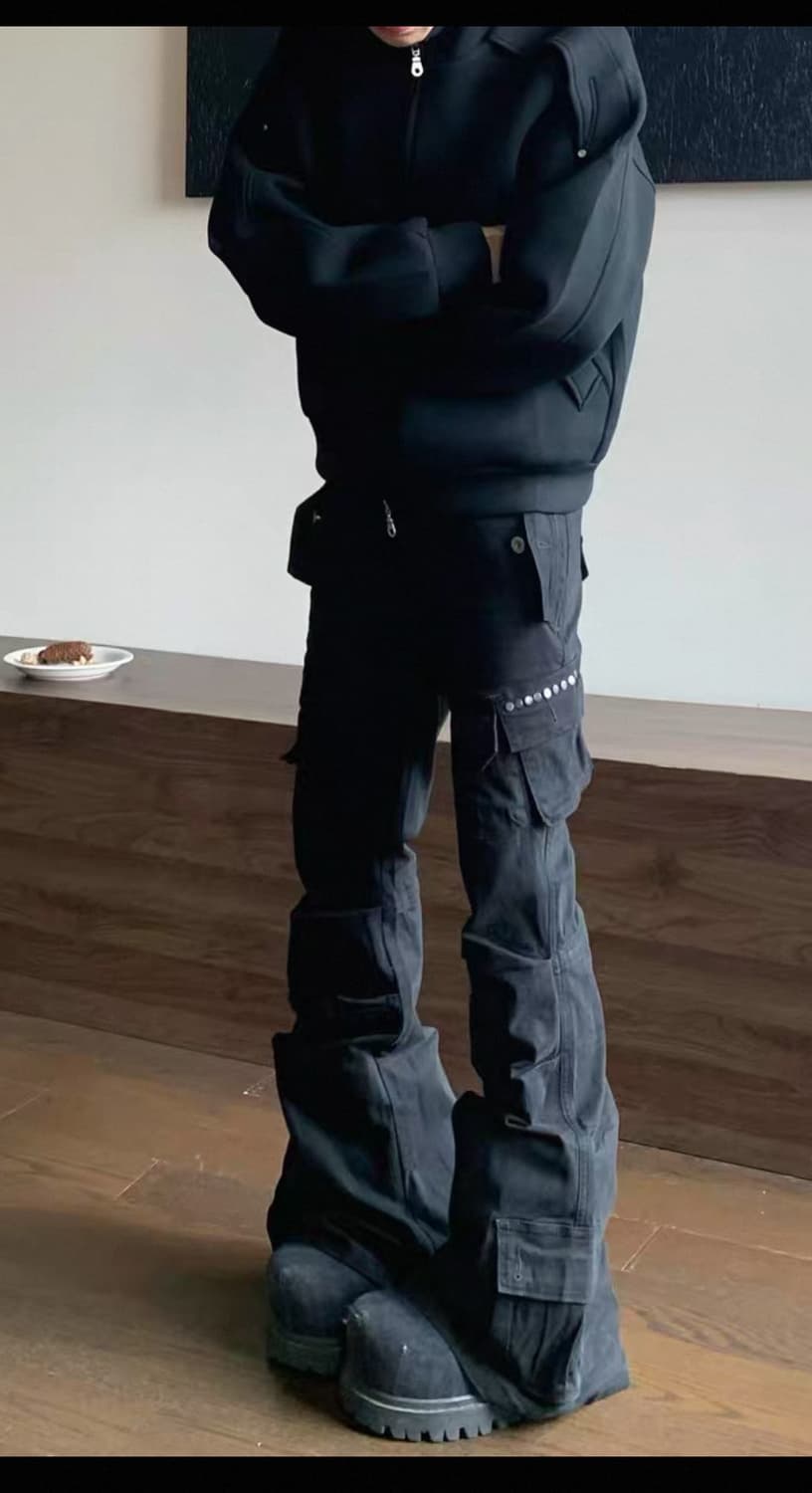 릭맛 코튼 플레어 카고 팬츠 상품이미지2