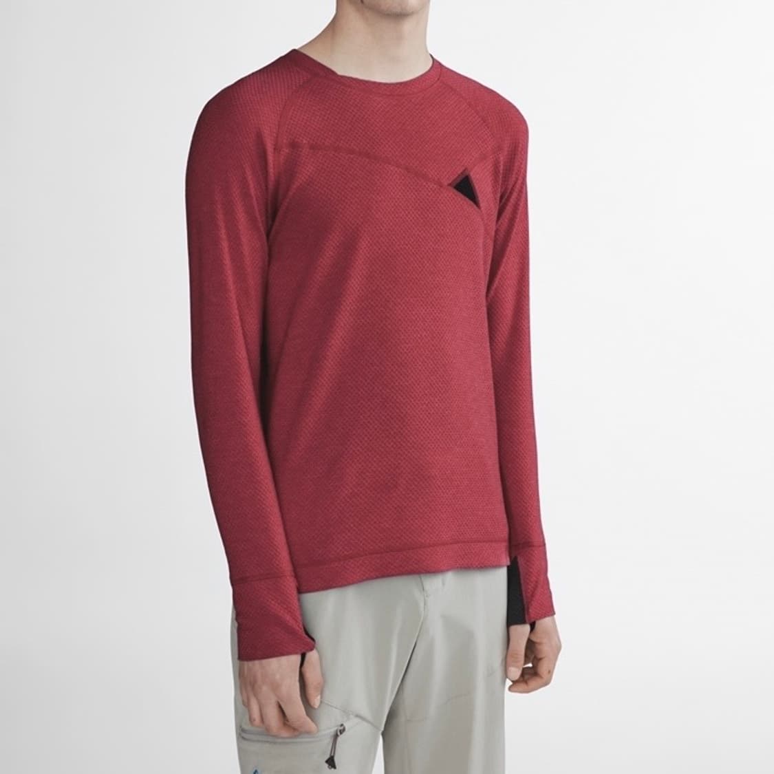 클라터뮤젠 Huge Crew 울혼방 긴팔 티셔츠 와인레드 M 상품이미지9