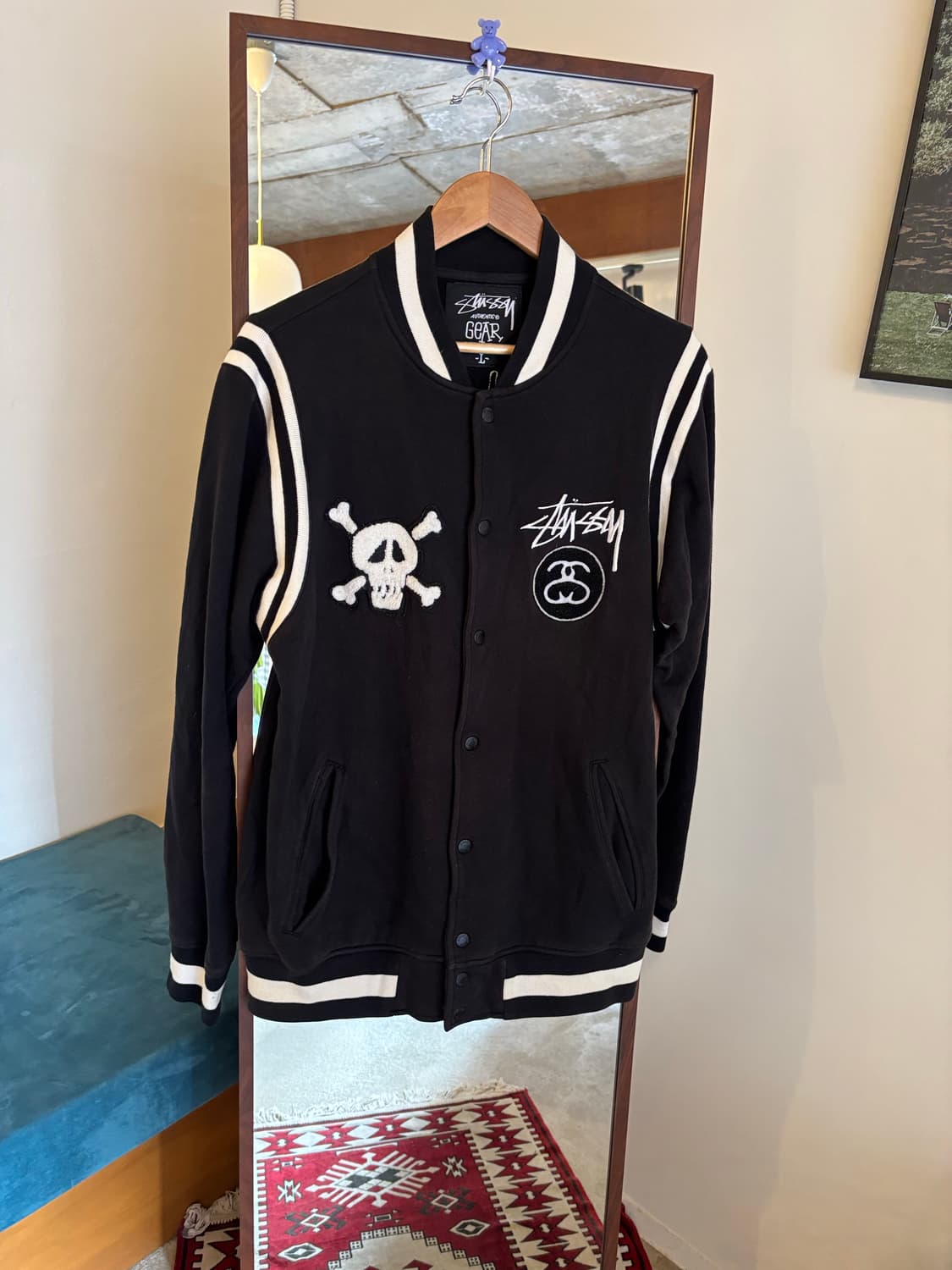 stussy 스투시 스컬자수 바시티자켓 상품이미지2