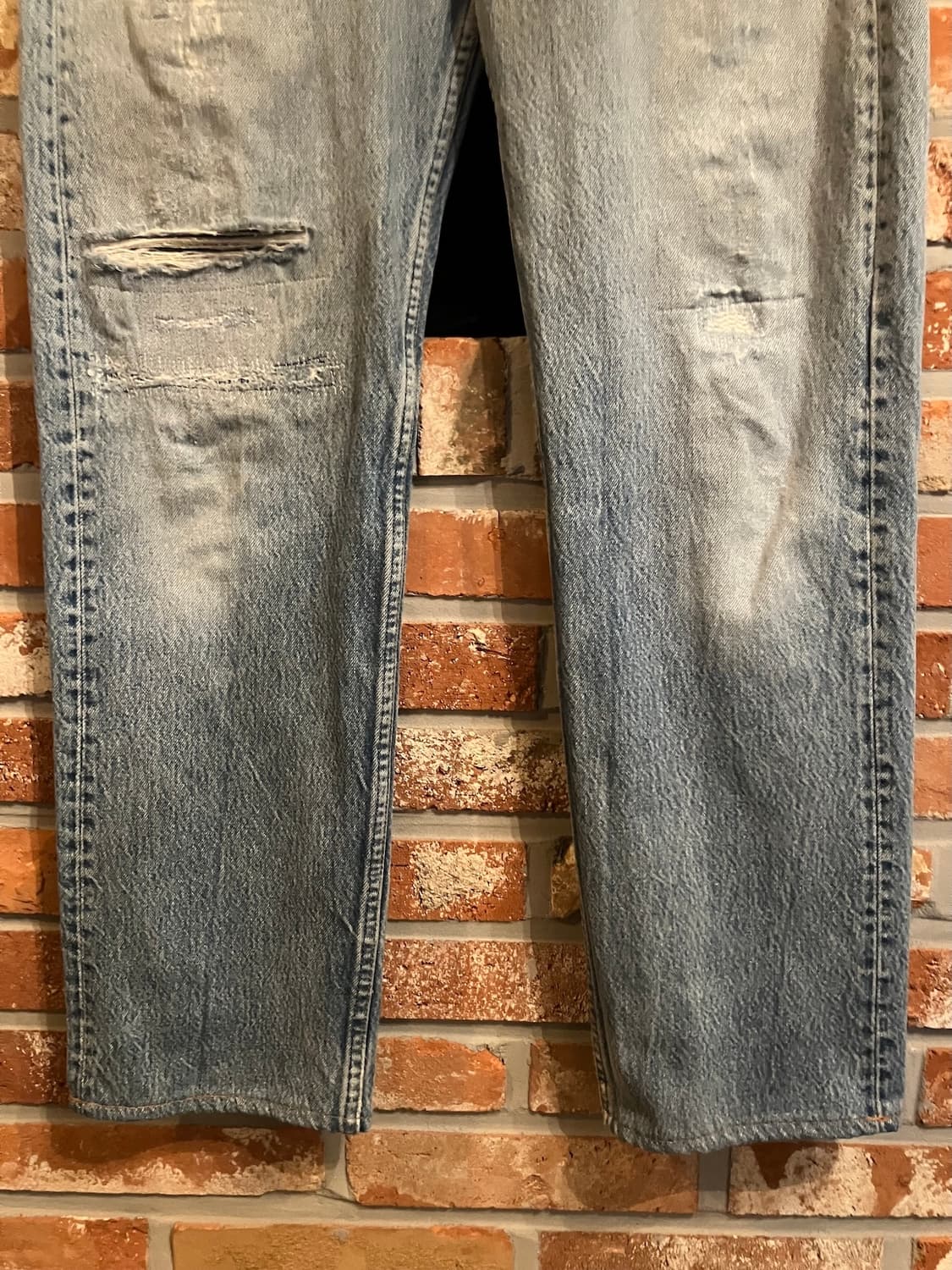 80s USA 빈티지 리바이스 501 데미지 데님 팬츠 상품이미지4