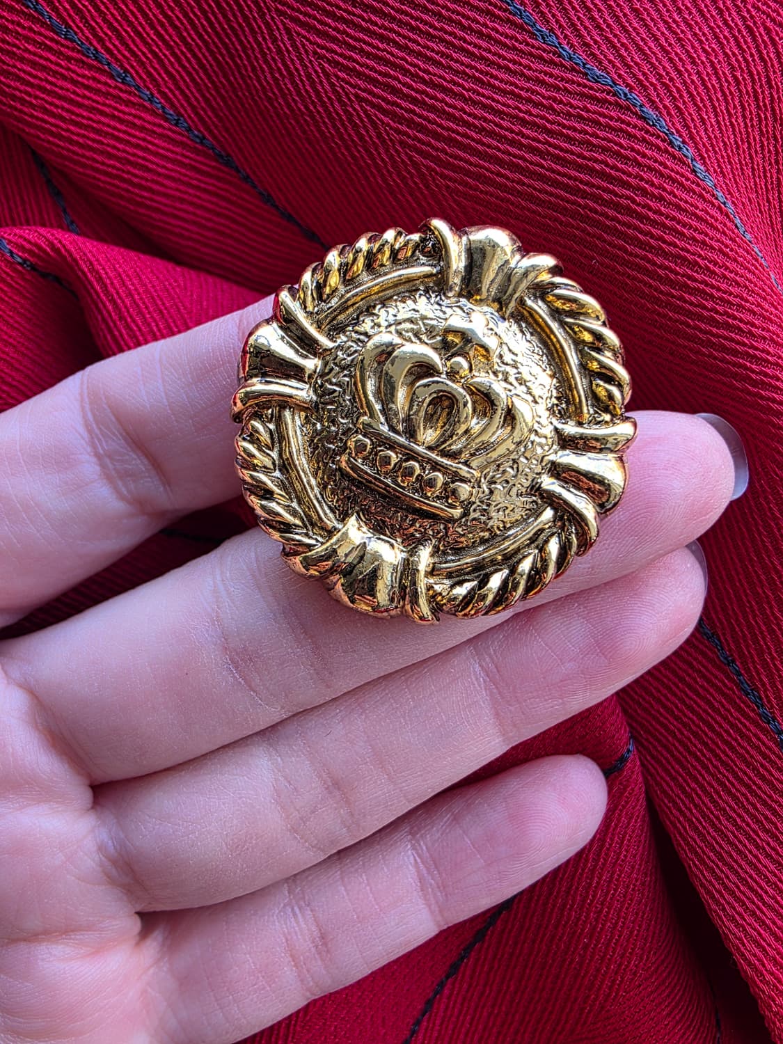 레드 스트라이프 금장 더블 버튼 브레스티드 자켓 상품이미지4