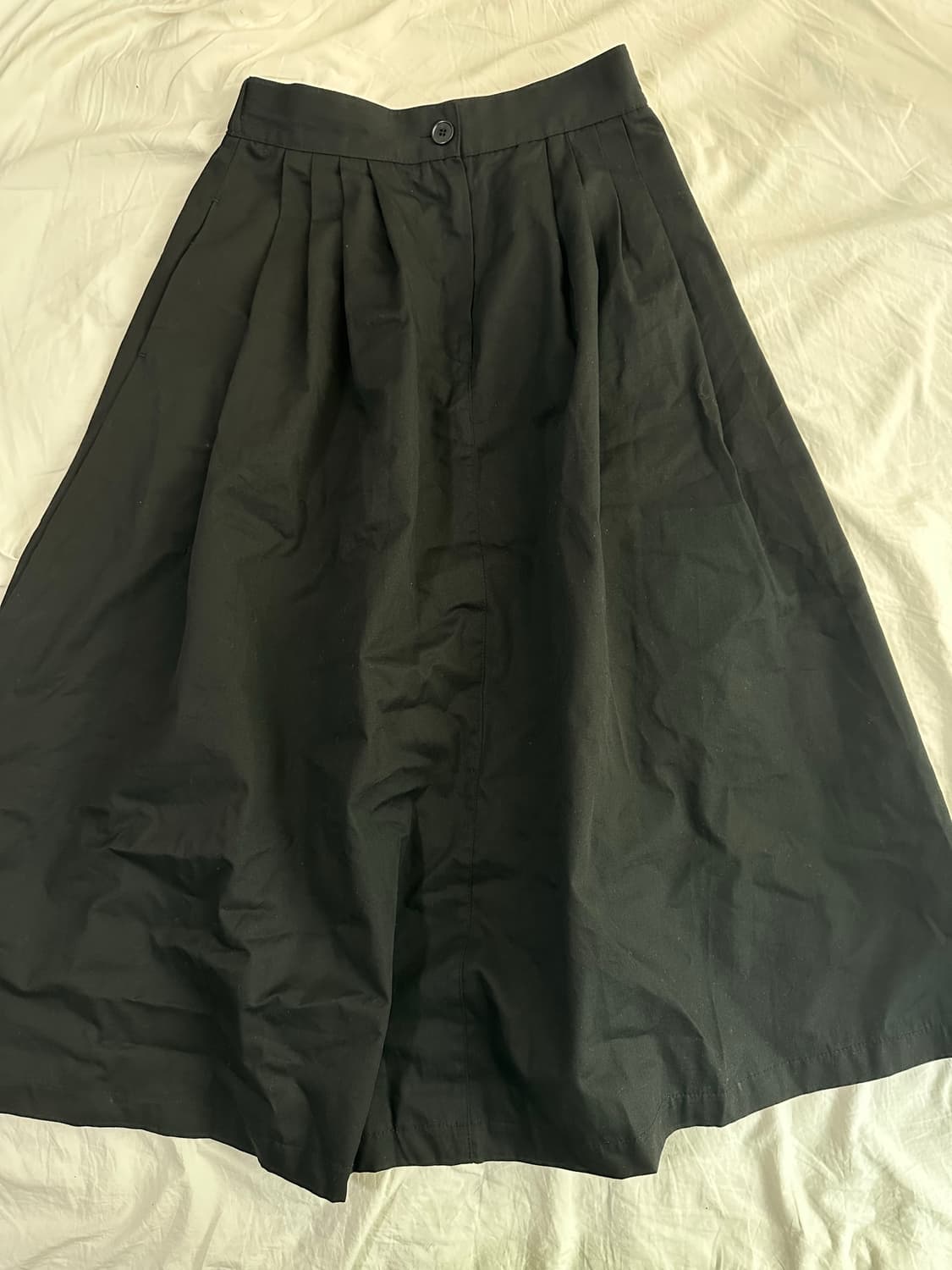 블랙 코튼 롱 스커트 상품이미지1