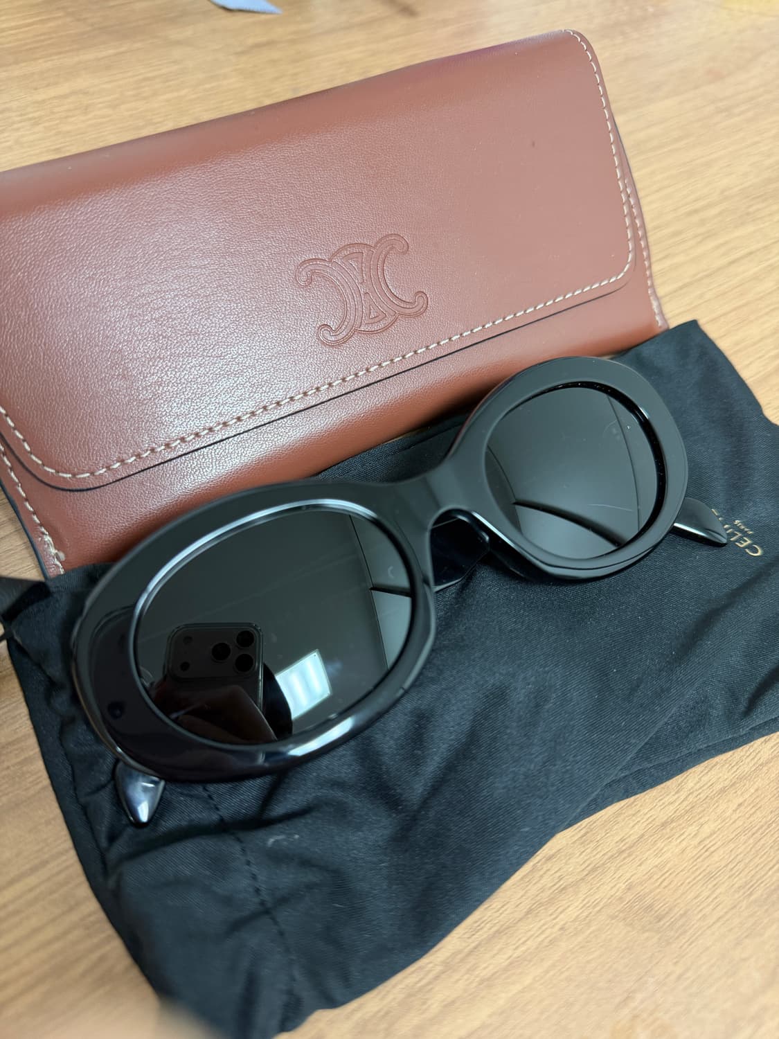 (로고 블랙) 셀린느 트리옹프 01 선글라스 아세테이트 블랙 상품이미지2