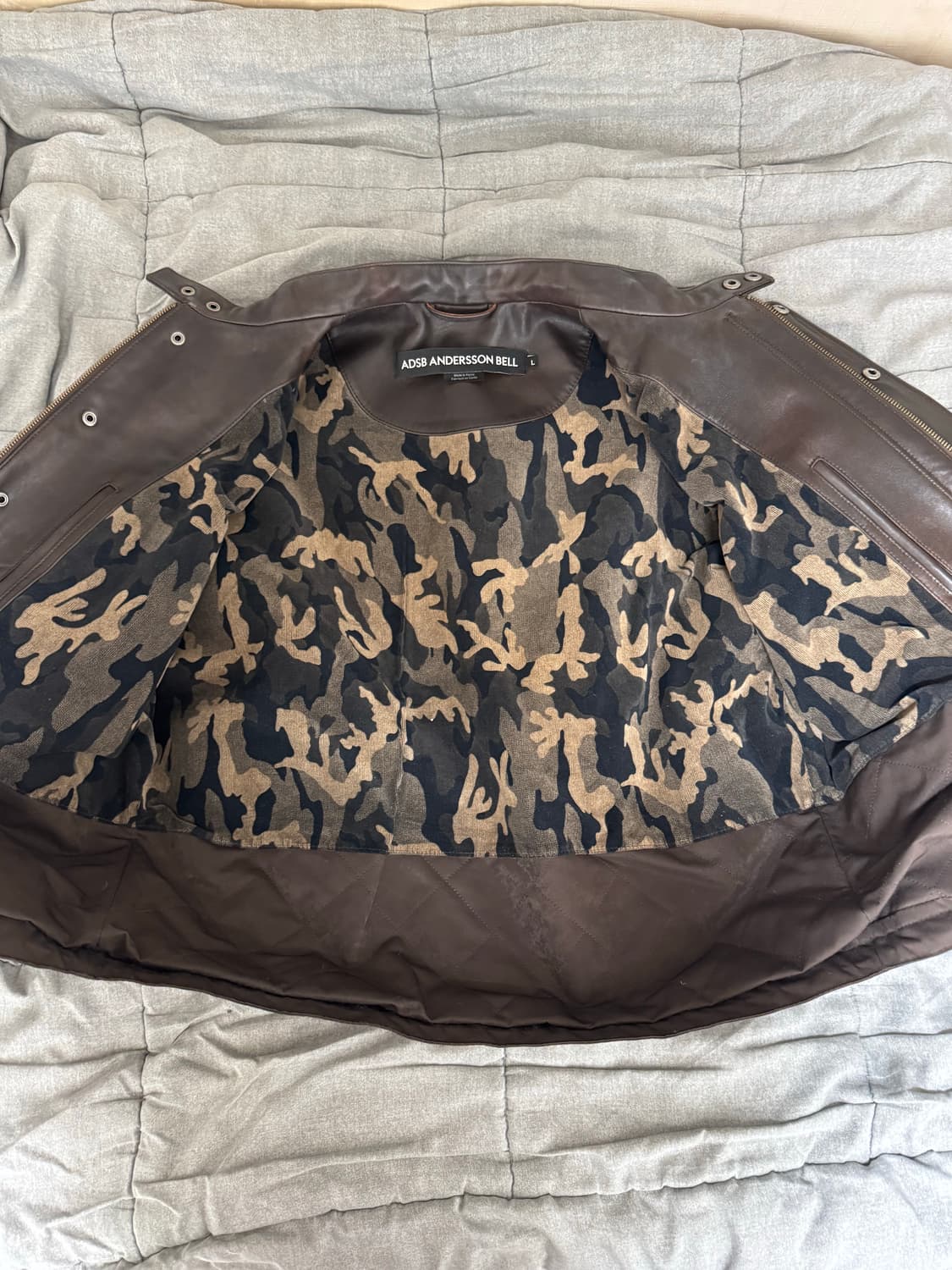 앤더슨벨 퀄티드 봄버 래더자켓   브라운 원가 138 상품이미지2