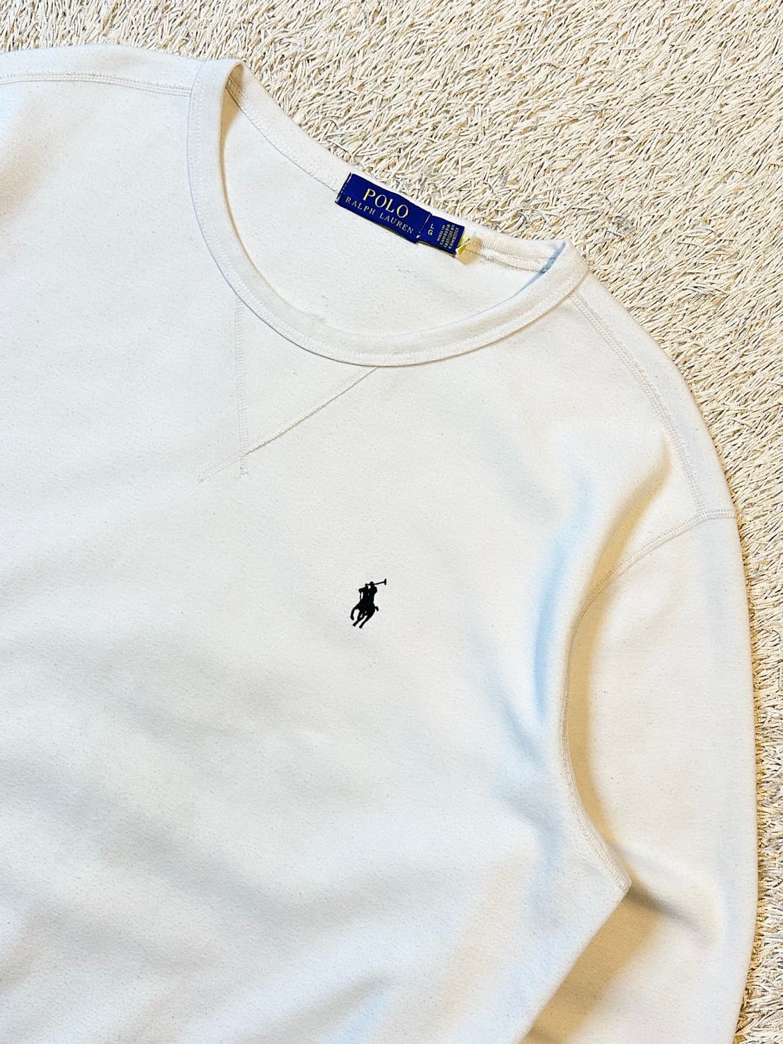 폴로 랄프로렌 신형 QR 블랙포니 플리스 맨투맨 화이트 상품이미지2