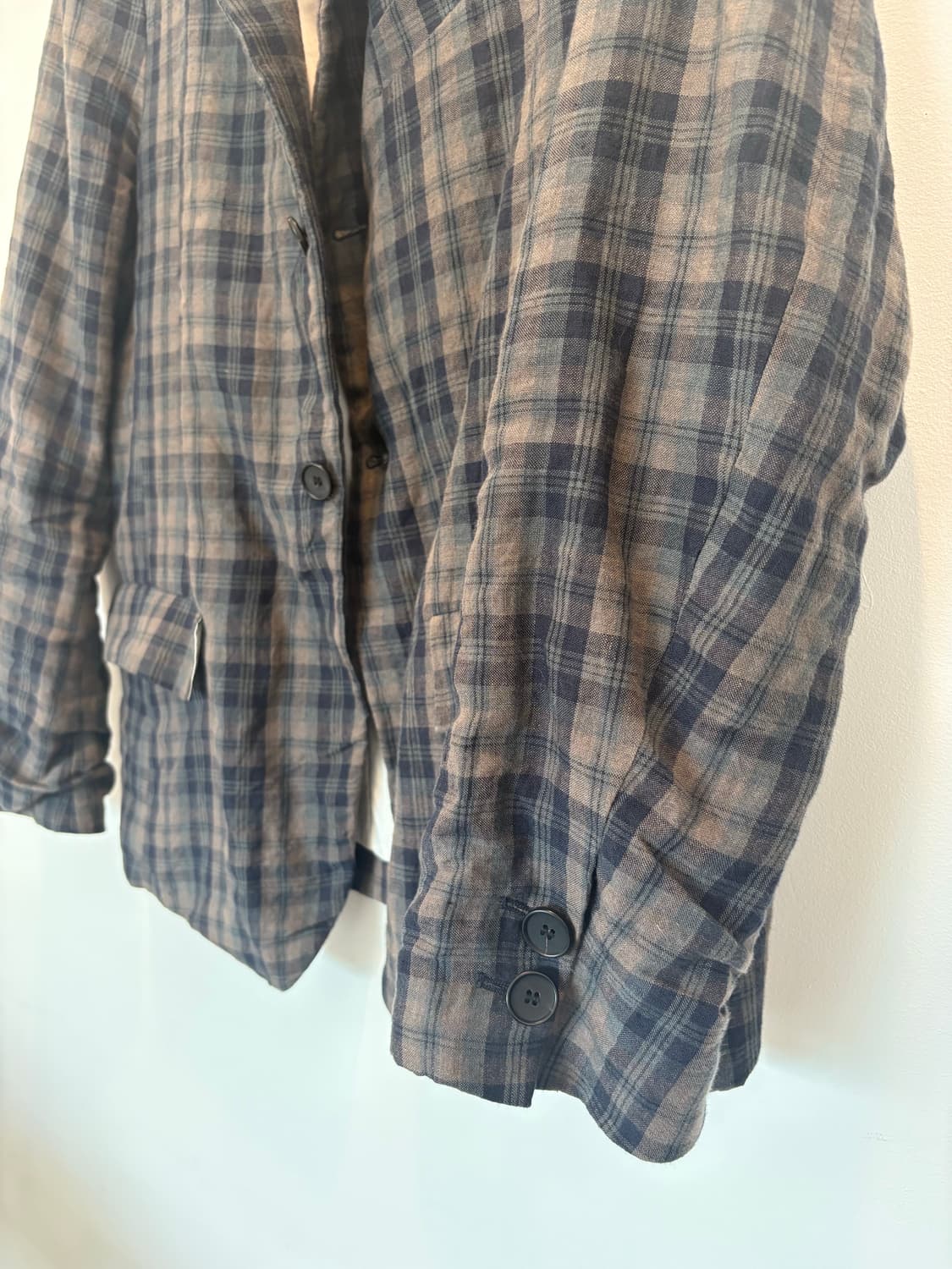 Bergfabel linen farmer check jacket 상품이미지7