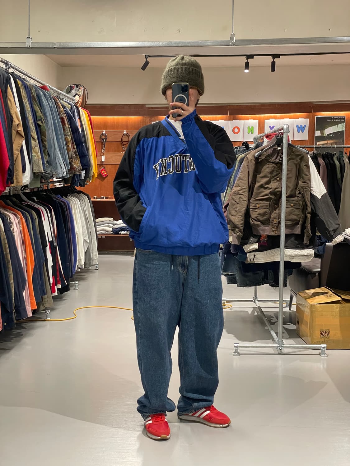 빈티지 V넥 바람막이 웜업   상품이미지3