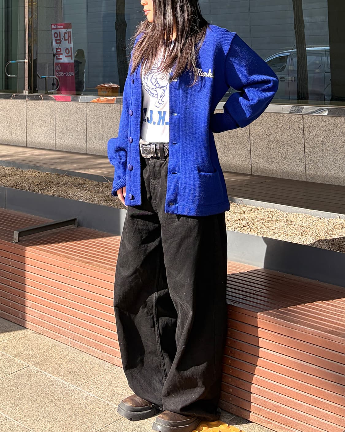 USA 빈티지 울 바시티 가디건 상품이미지3