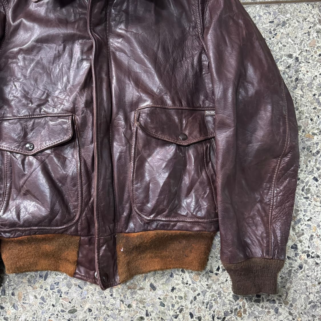 [M~L] 80s Schott 쇼트 G-1 레더 자켓 상품이미지5