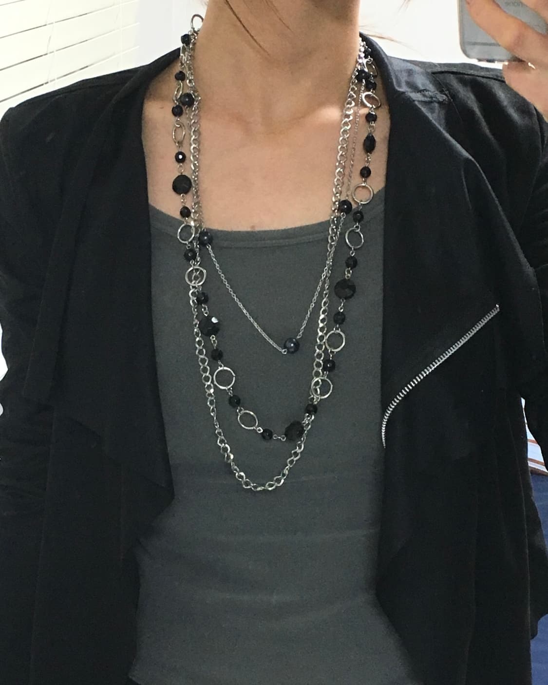 3 layered ball chain necklace  상품이미지2